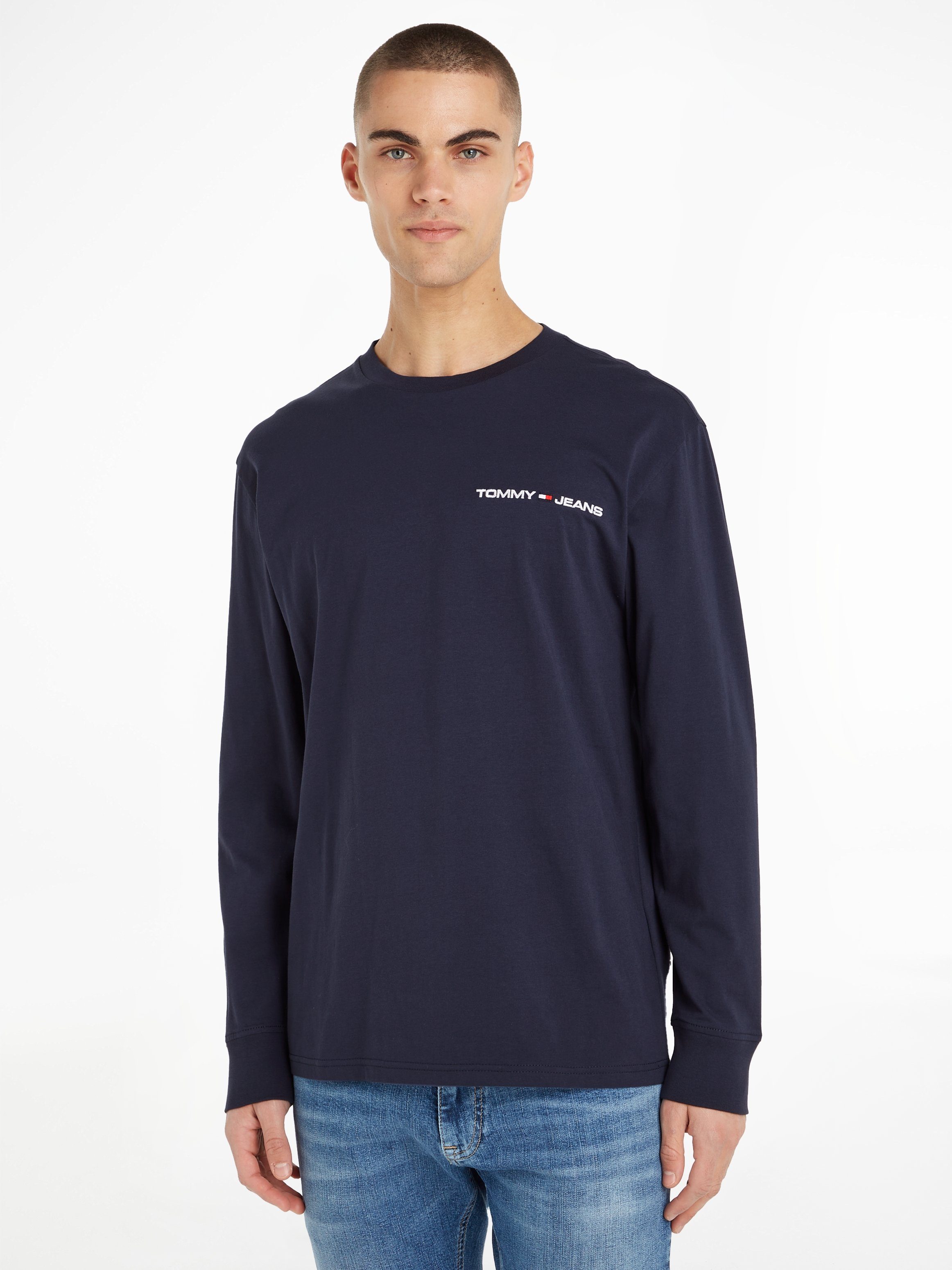 Tommy Jeans Langarmshirt TJM CLSC LINEAR CHEST L/S TEE Twilight Navy