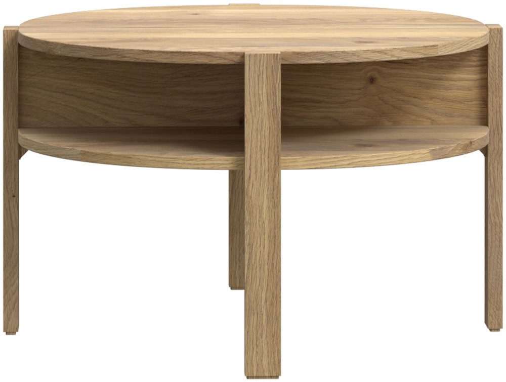 FORTE Beistelltisch Tobago, runder Couchtisch mit 4 Ablagefächern, B/H/T 74,4/45,5/74,4 cm, Durchmesser ca. 74,5 cm