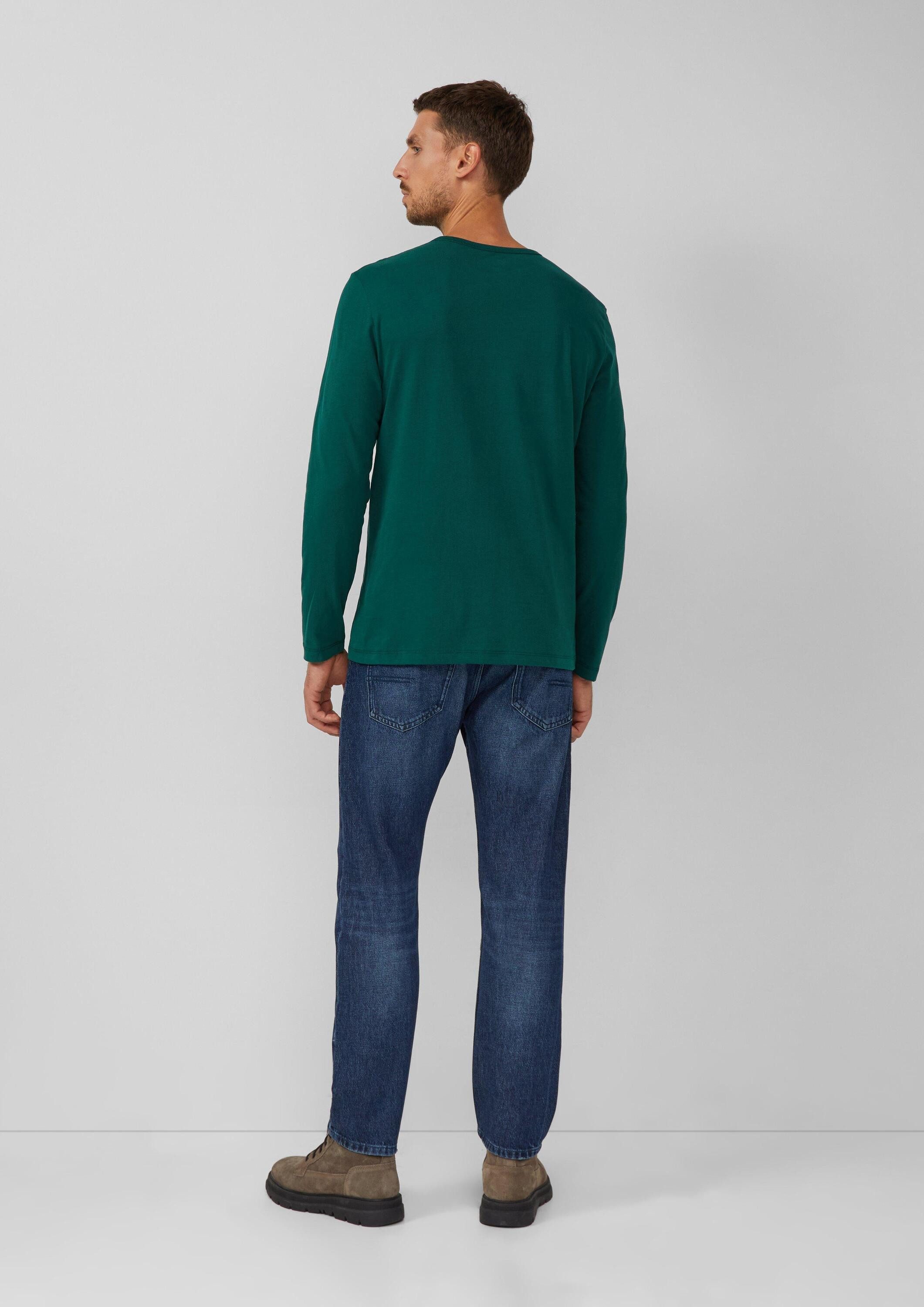 s.Oliver Langarmshirt T-Shirt Softes Longsleeve mit Crew Neck und Logo-Patch – Bild 3 von 5