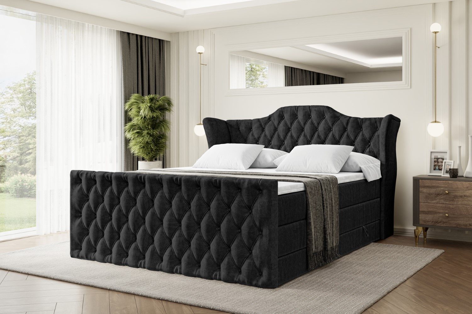 ALTDECOR Boxspringbett VILA-Z KING (Multipocket-Matratze H4, H3 Matratze Bo günstig online kaufen