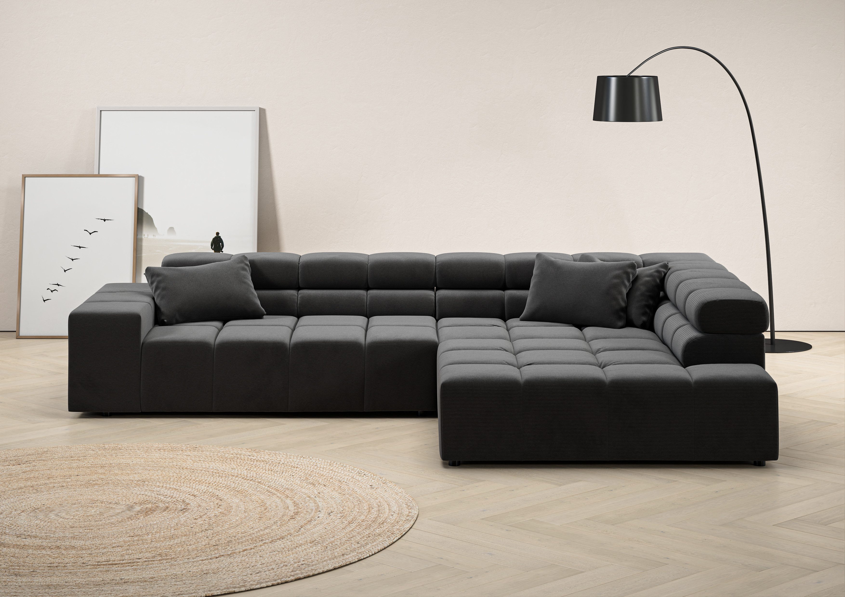 Home affaire Ecksofa Ancona incl. Kopfteilverstellung, OTTOs Choice, Breite 319cm, L-Form, wahlweise motorische Sitztiefenverstellung, auch in Cord + Easy Care