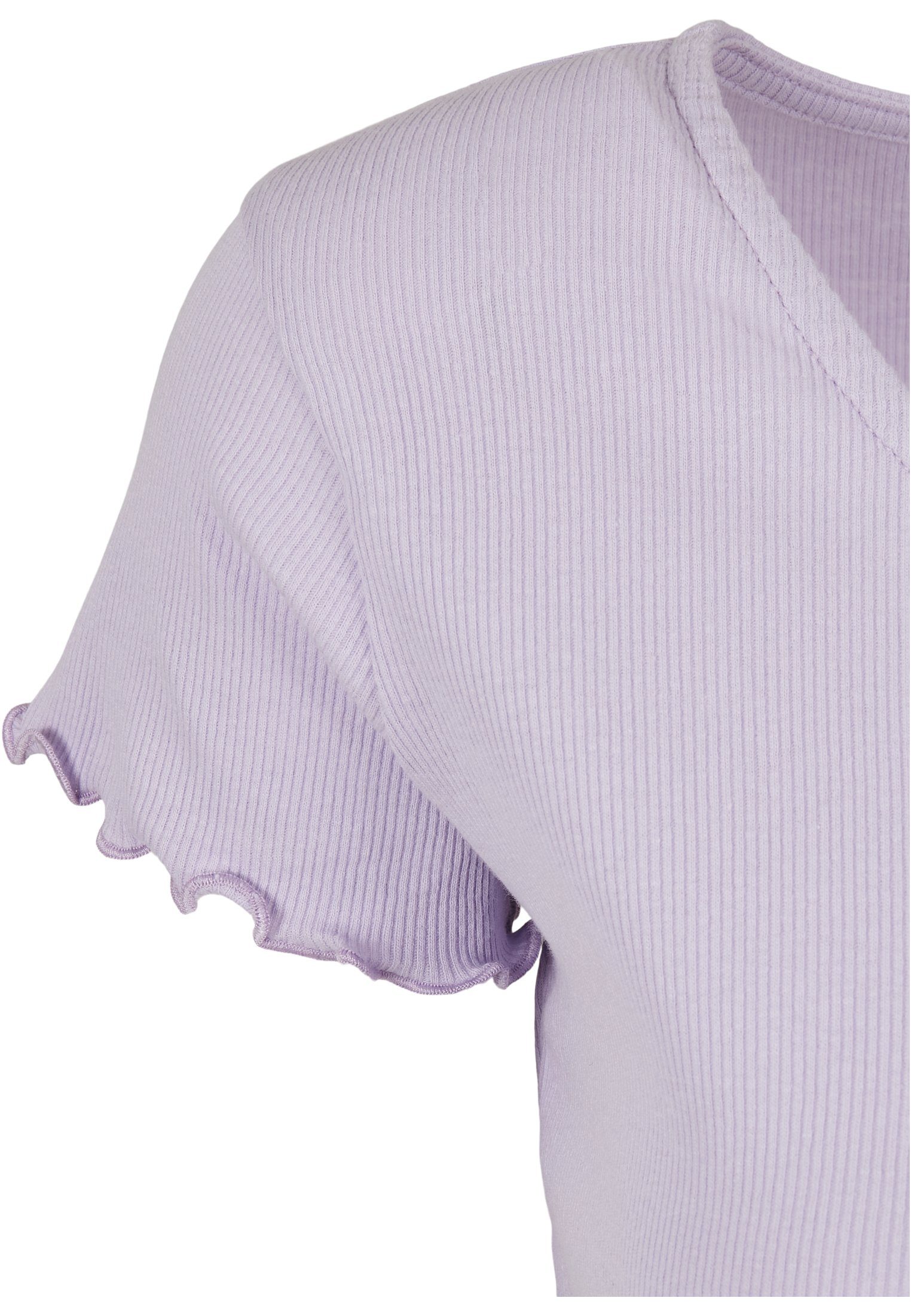 Rib CLASSICS lilac Shirtjacke Up Damen Ladies Button (1-tlg) URBAN Tee Cropped