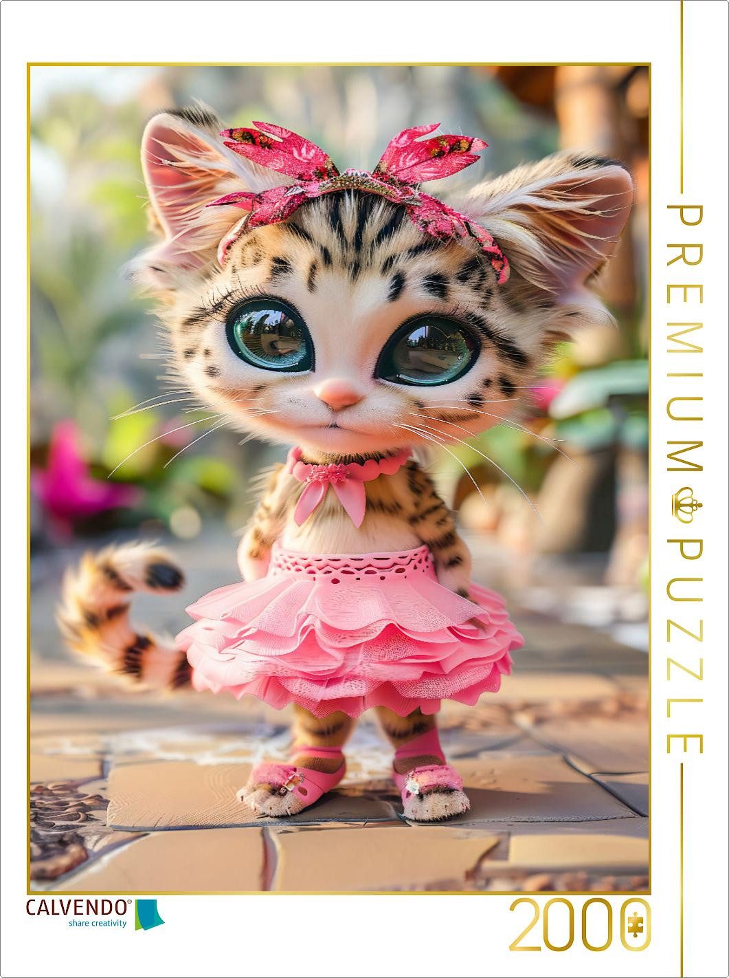 CALVENDO Puzzle CALVENDO Puzzle Zauberhafte Katze im pinken Rock, 2000 Teile Lege-Grö, 2000 Puzzleteile