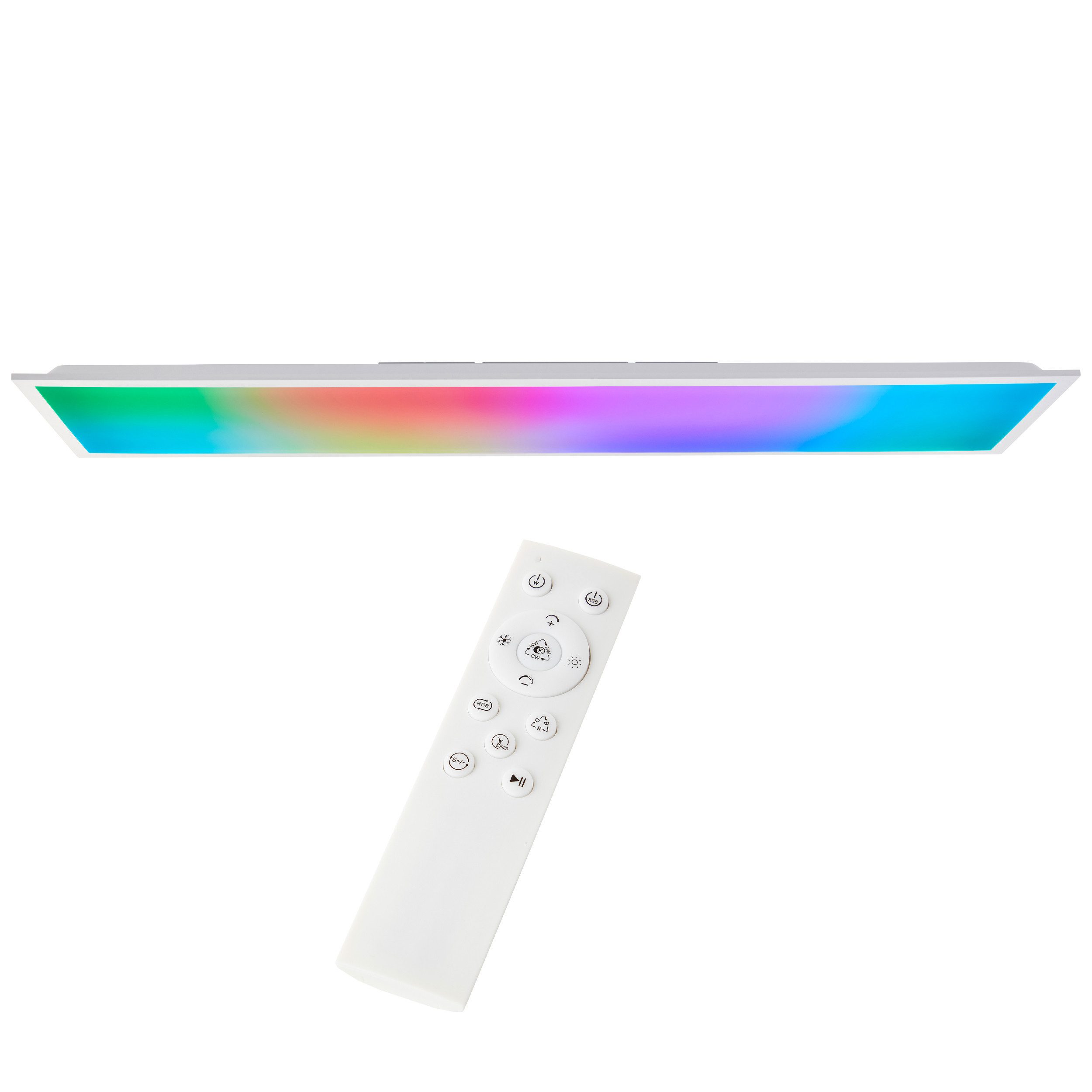 Lightbox LED Panel, CCT - über Fernbedienung, LED fest integriert, warmweiß - kaltweiß, LED Aufbaupaneel, 120 x 30 cm, 3700 lm, 3000-6500 K, IC RGB, dimmbar
