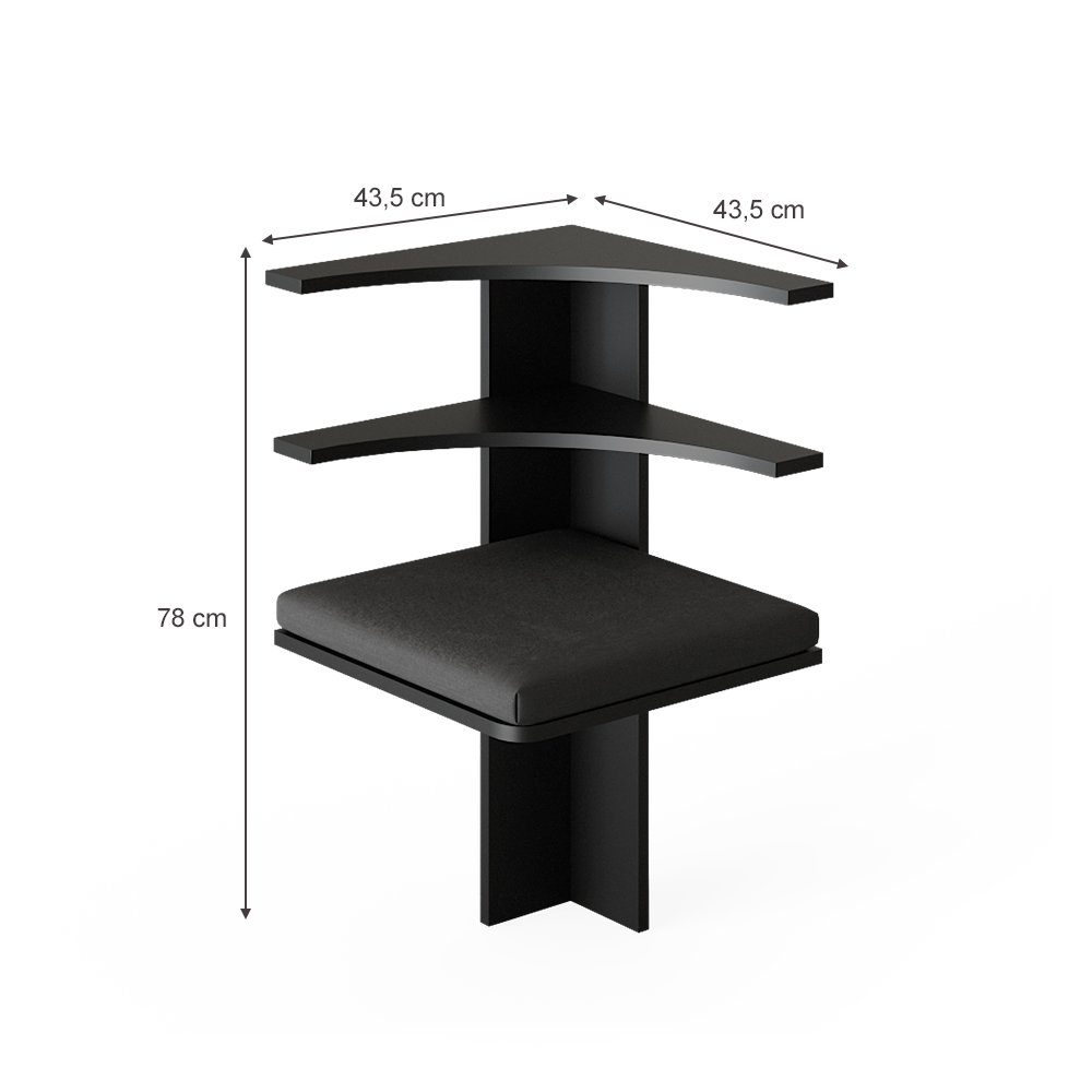 Vicco Sitzbank Roman, Schwarz, 43.5 x 43.5 cm (1-St)