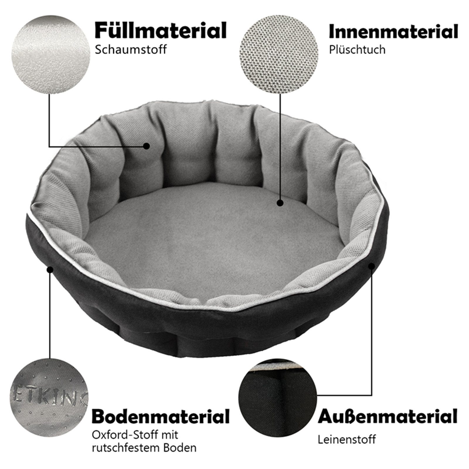 TopMeow Tierbett Tierbett orthopädisches Hundebett, Waschbar günstig online kaufen