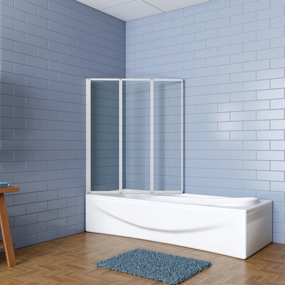 duschspa Badewannenaufsatz 120x140cm 3-teilige Faltwand Duschwand günstig online kaufen