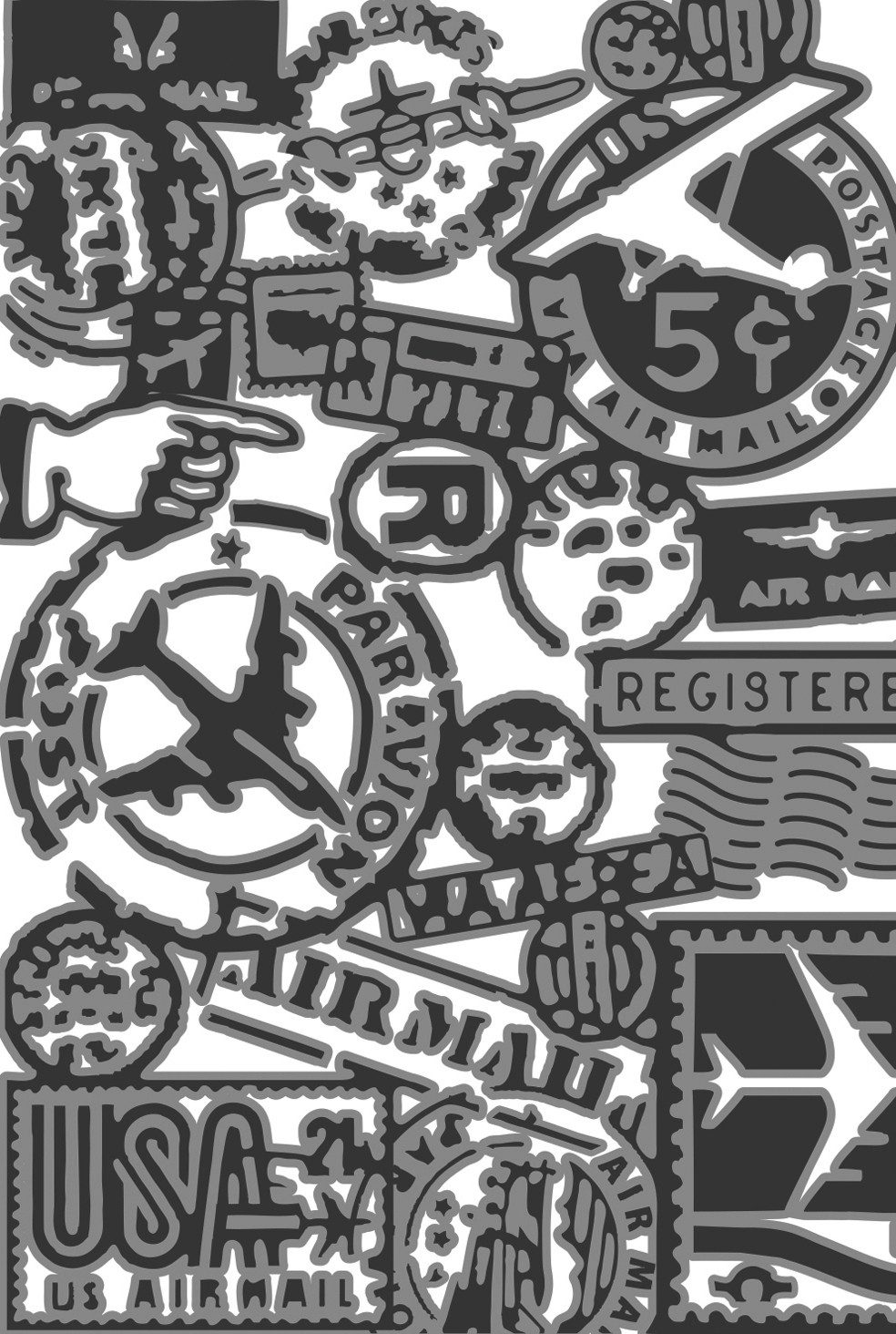 Sizzix Motivschablone Multi-Level-Prägeschablone 'Vault Airmail by Tim H, 16,5x11,4cm