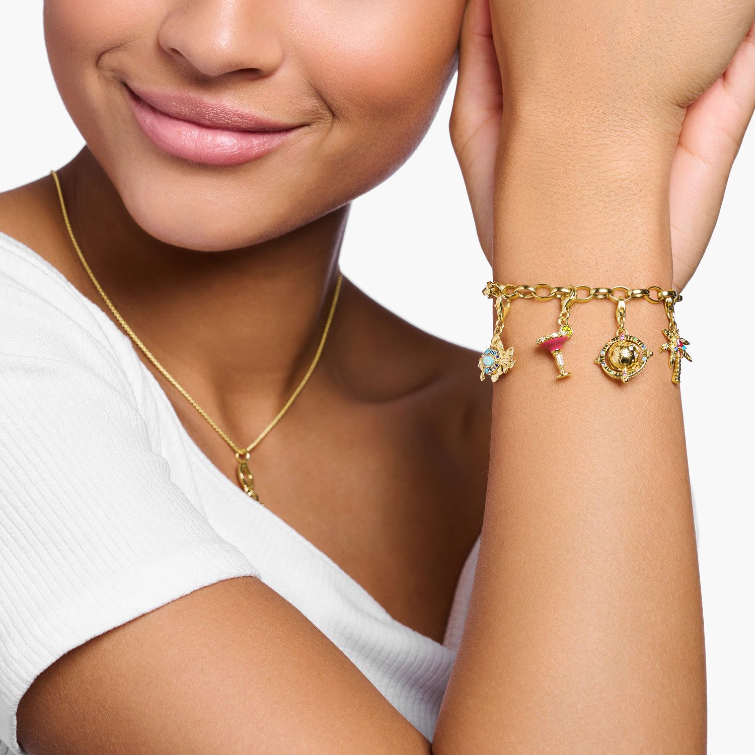 THOMAS SABO Kettenanhänger Charm- Rotes...