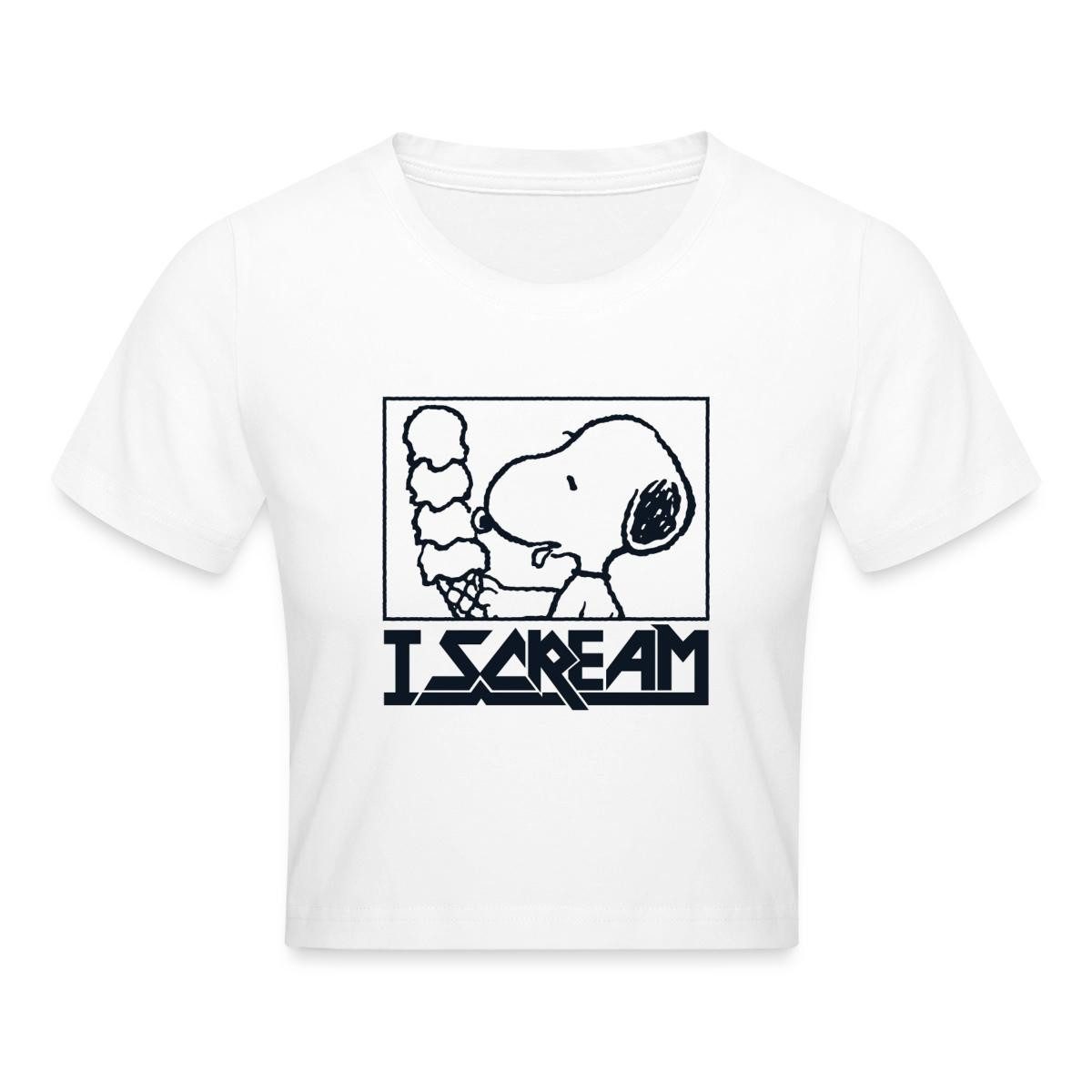 Spreadshirt T-Shirt Peanuts Snoopy I Scream Icecream Eiscreme Witzig Crop Top (1-tlg)