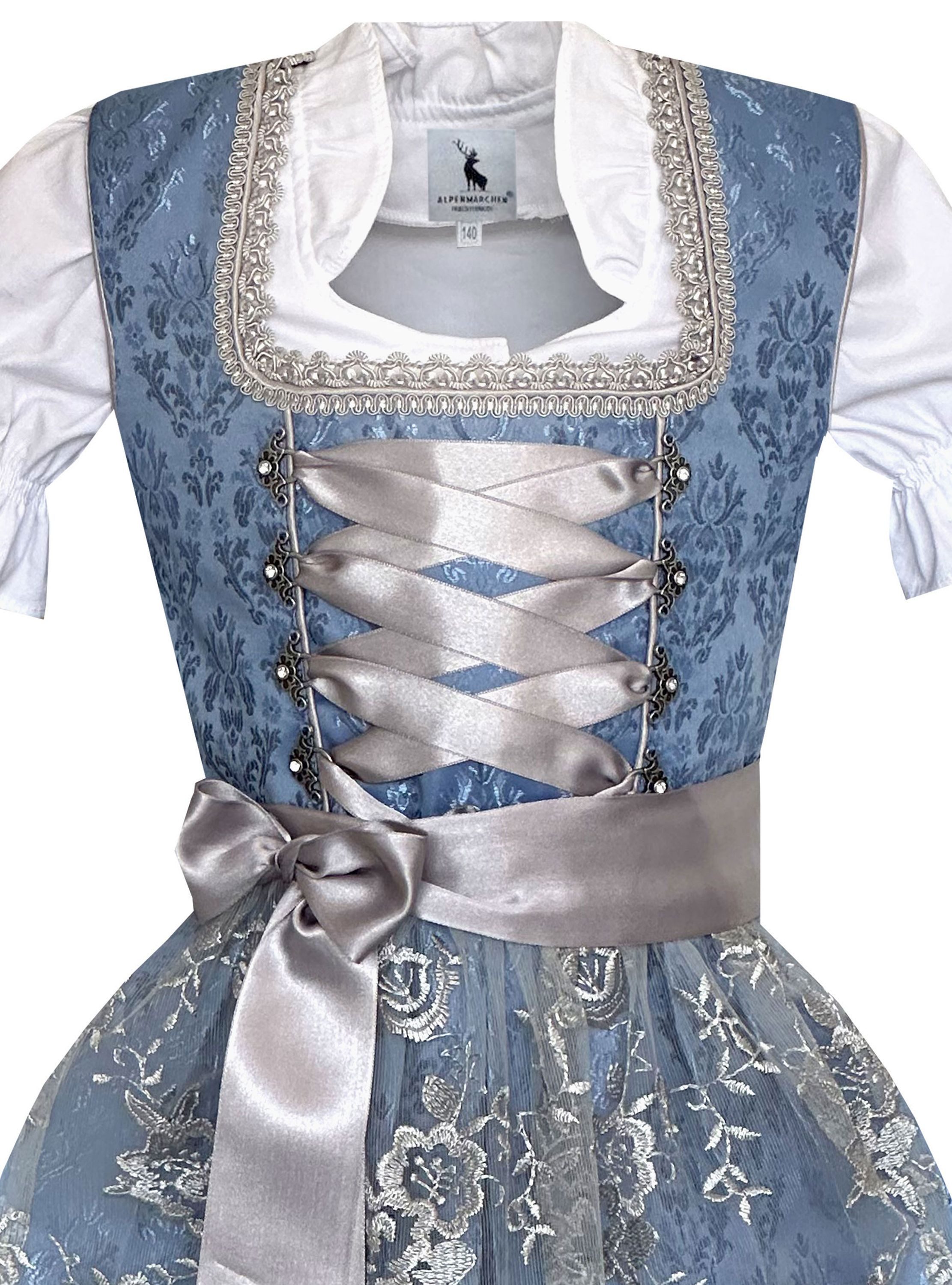 Alpenmärchen Dirndl Kinderdirndl Marine in blau - ALM-K1045