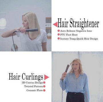 Lalano`S Cosmetics Glätteisen 2 in 1 Twisted-Iron Haarglätter und Lockencreator Curl and Straight Keramik-Turmalin-Beschichtung