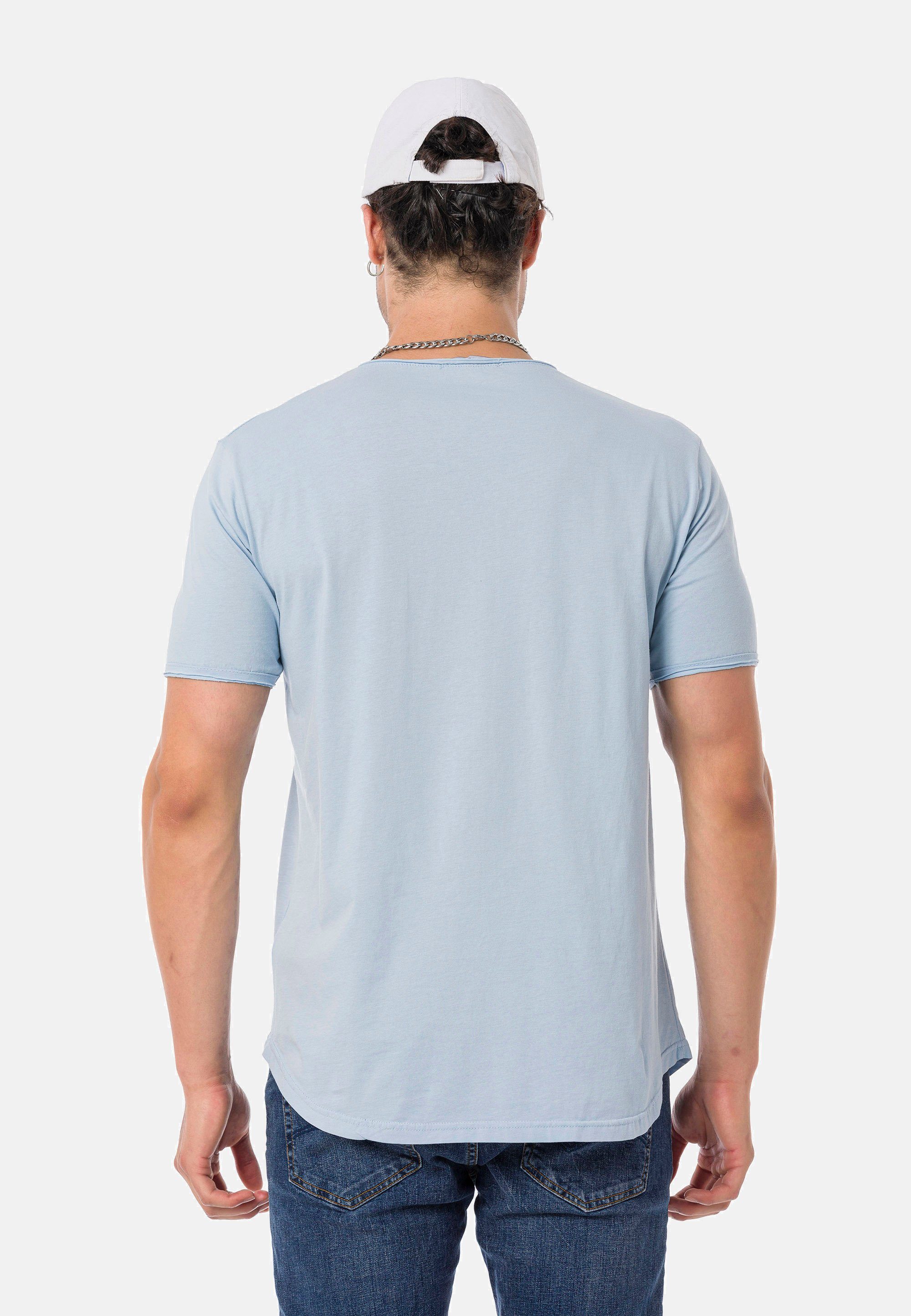RedBridge T-Shirt Taunton mit abgerundeten Saum blau