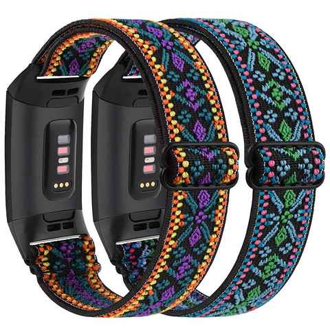 zggzerg Uhrenarmband 2 Stück Elastische Armband Kompatibel für Fitbit Charge