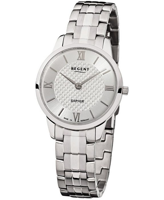 Regent Quarzuhr Regent Damen Uhr GM-1413 Metall Quarz (Armbanduhr) Damenuhr rund klein (ca. 30mm) Metall Elegant