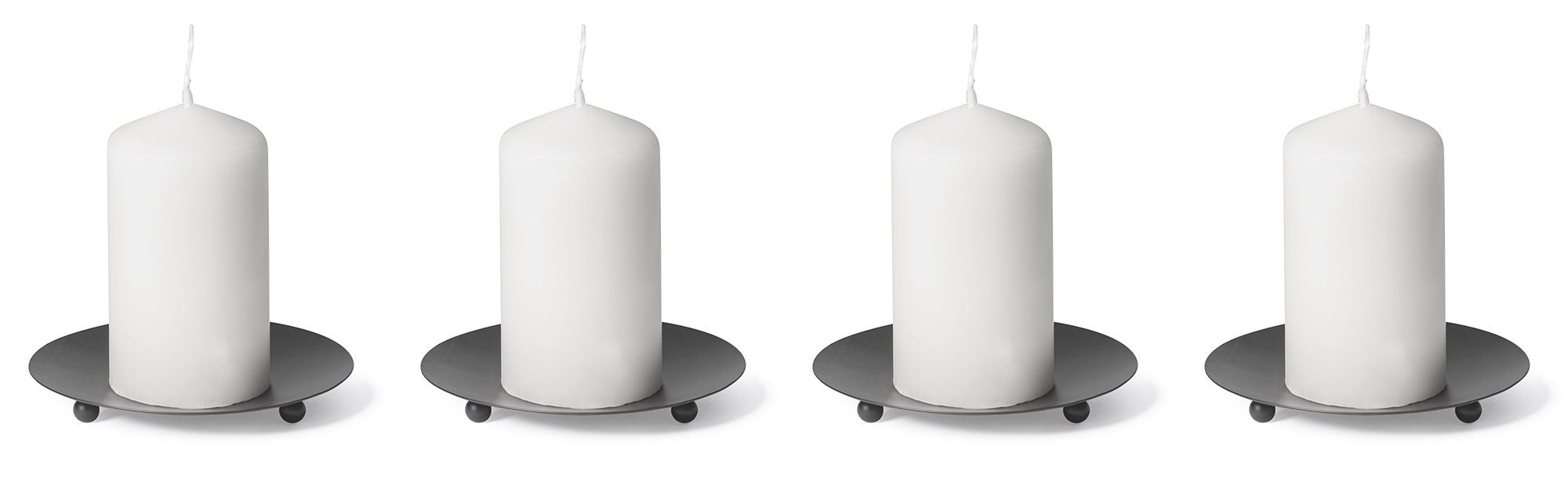6 Füßen cm Novaliv Ja Kerzenhalter Kerzenhalter 3 6x 3 (Spar-Set, Füßen), mit mit St., 12 Kerzenständer Schwarz