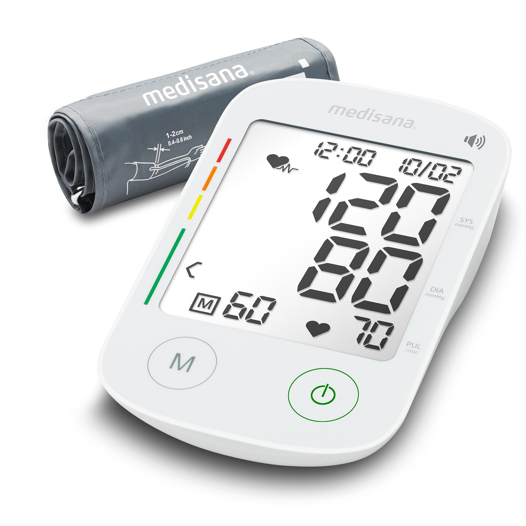 Medisana Oberarm-Blutdruckmessgerät BU 535 Voice, Sprachausgabe, unregelmäßige Herzschlaganzeige, Je 120 Speicherplätze