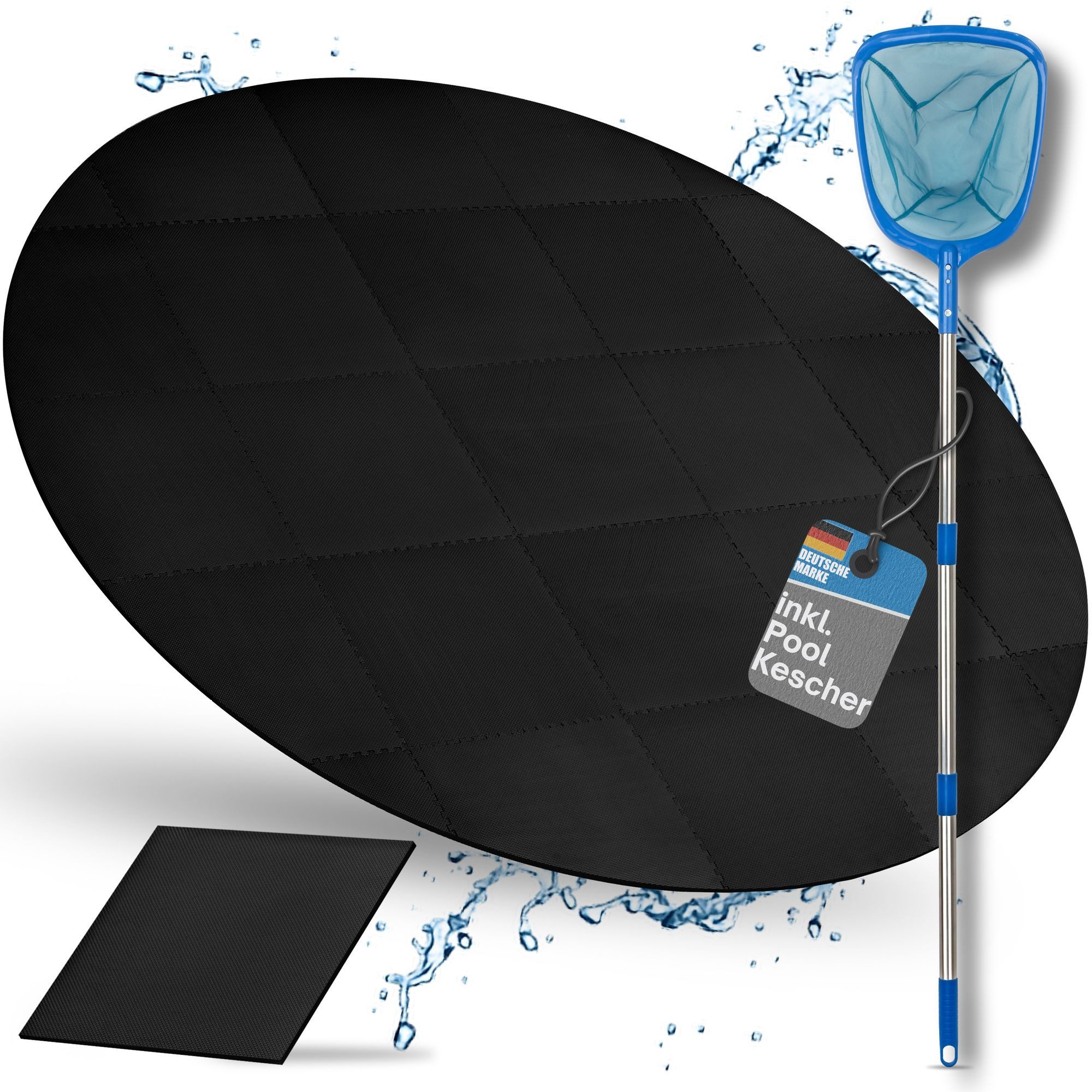 bonsport Pool-Bodenschutzfliese Whirlpool Matten Set 240 cm rund, schwarz