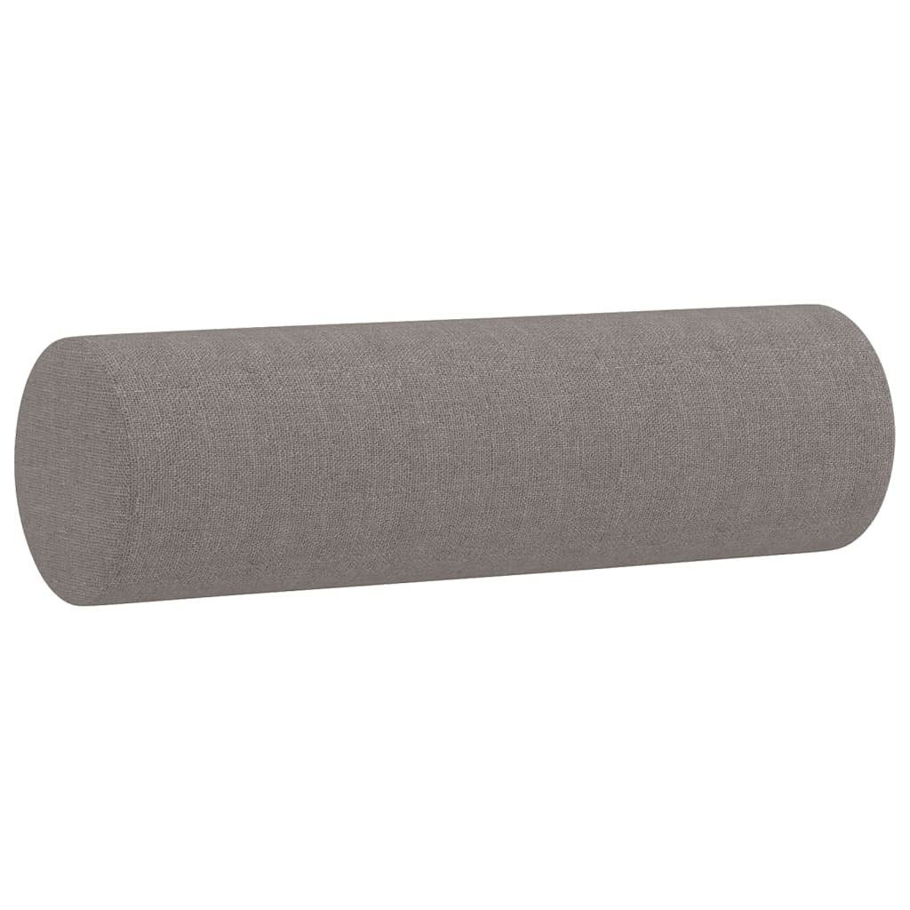 mit Stoff Sofa vidaXL Taupe 2-Sitzer-Sofa 120 cm Zierkissen