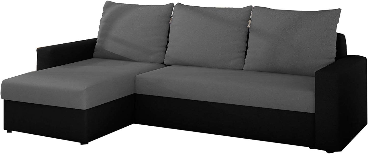 MOEBLO Ecksofa LORENO, Couch L-Form Polstergarnitur Wohnlandschaft Polstersofa mit Ottomane Couchgranitur - 105x237x72 cm, mit Schlaffunktion