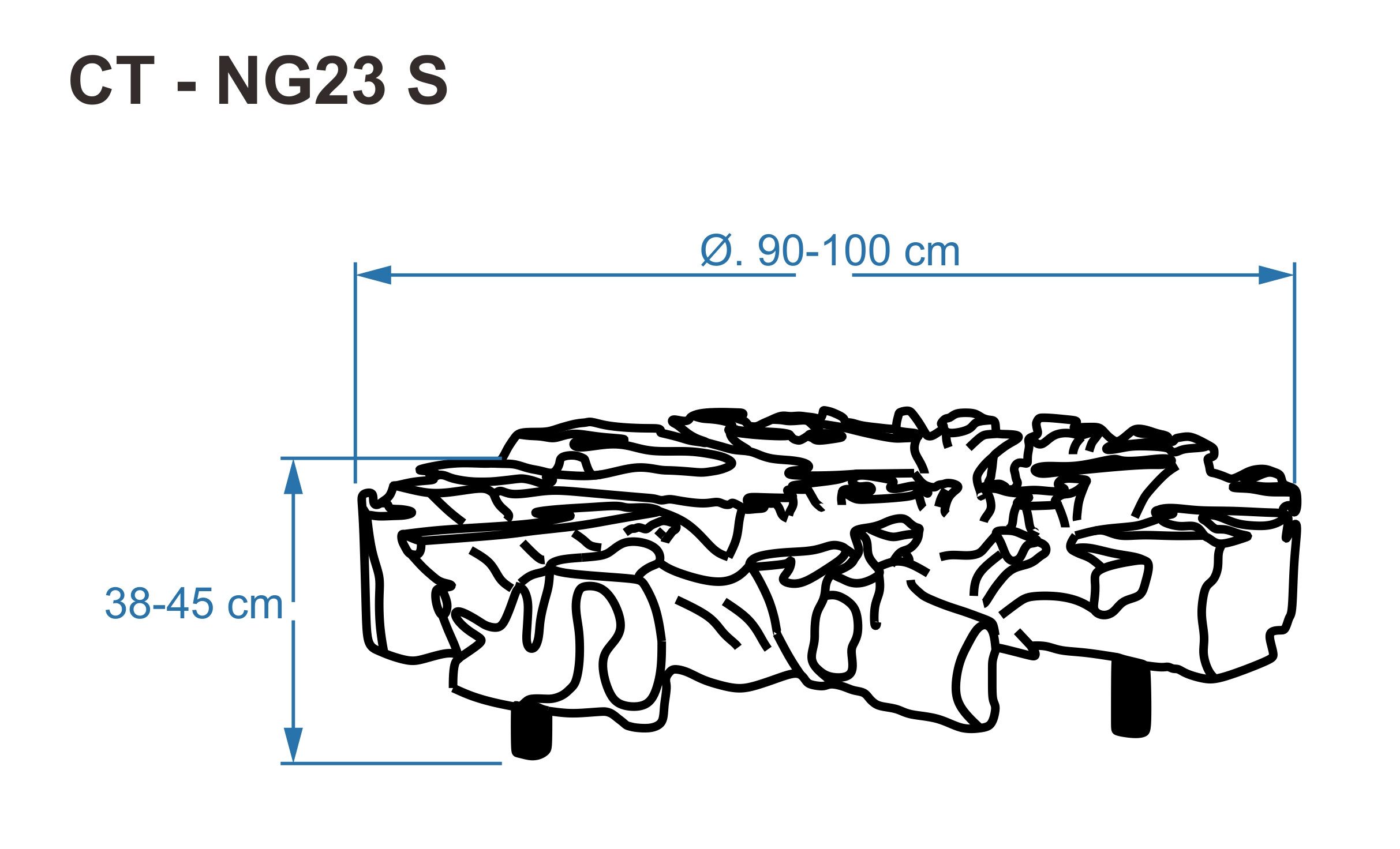 Möbel Bressmer Couchtisch NAGA iWurzel mit Glasscheibe Ø 100 cm Wohnzimmertisch, Unikat
