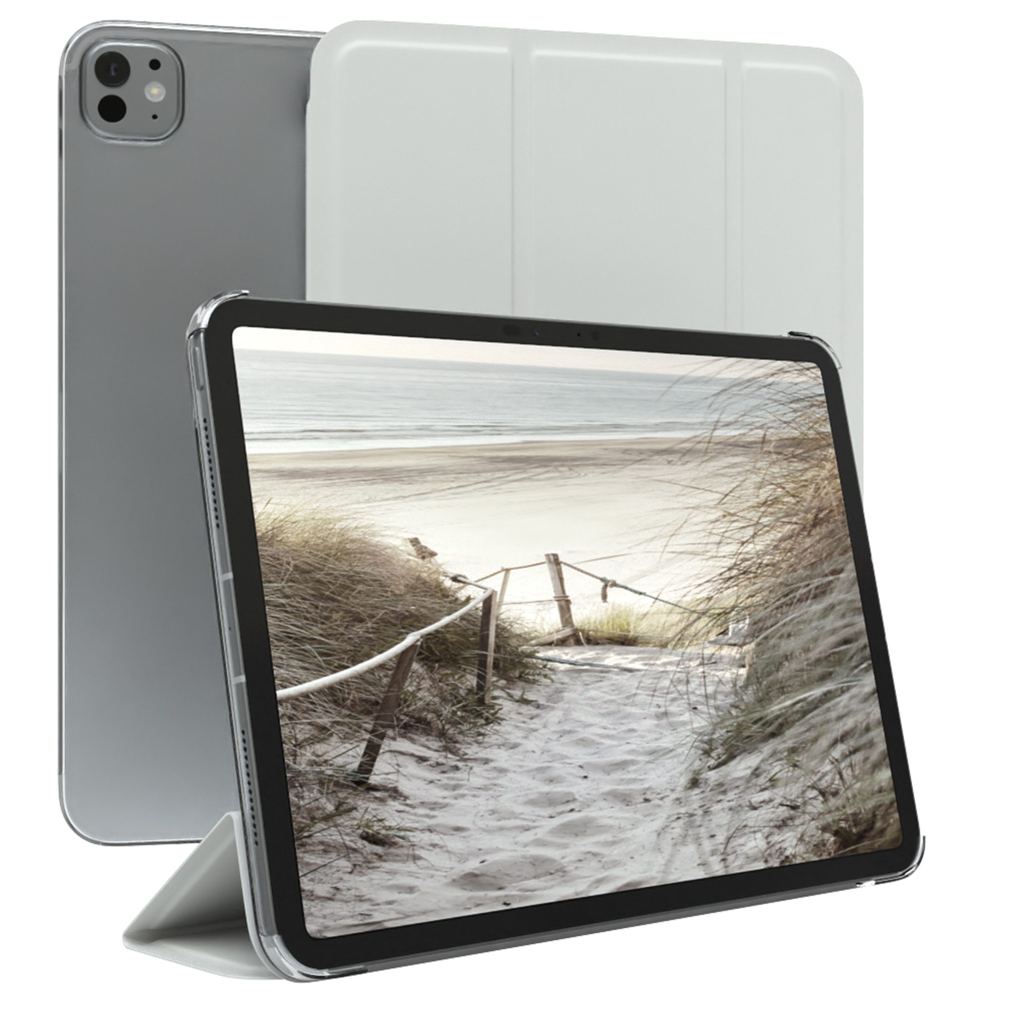 EAZY CASE Tablet-Hülle Smart Case Apple für iPad Pro 11 (2024) 11 Zoll, Schutzhülle mit Sleep Wake Up Funktion Smartcase verstellbar Etui Weiß