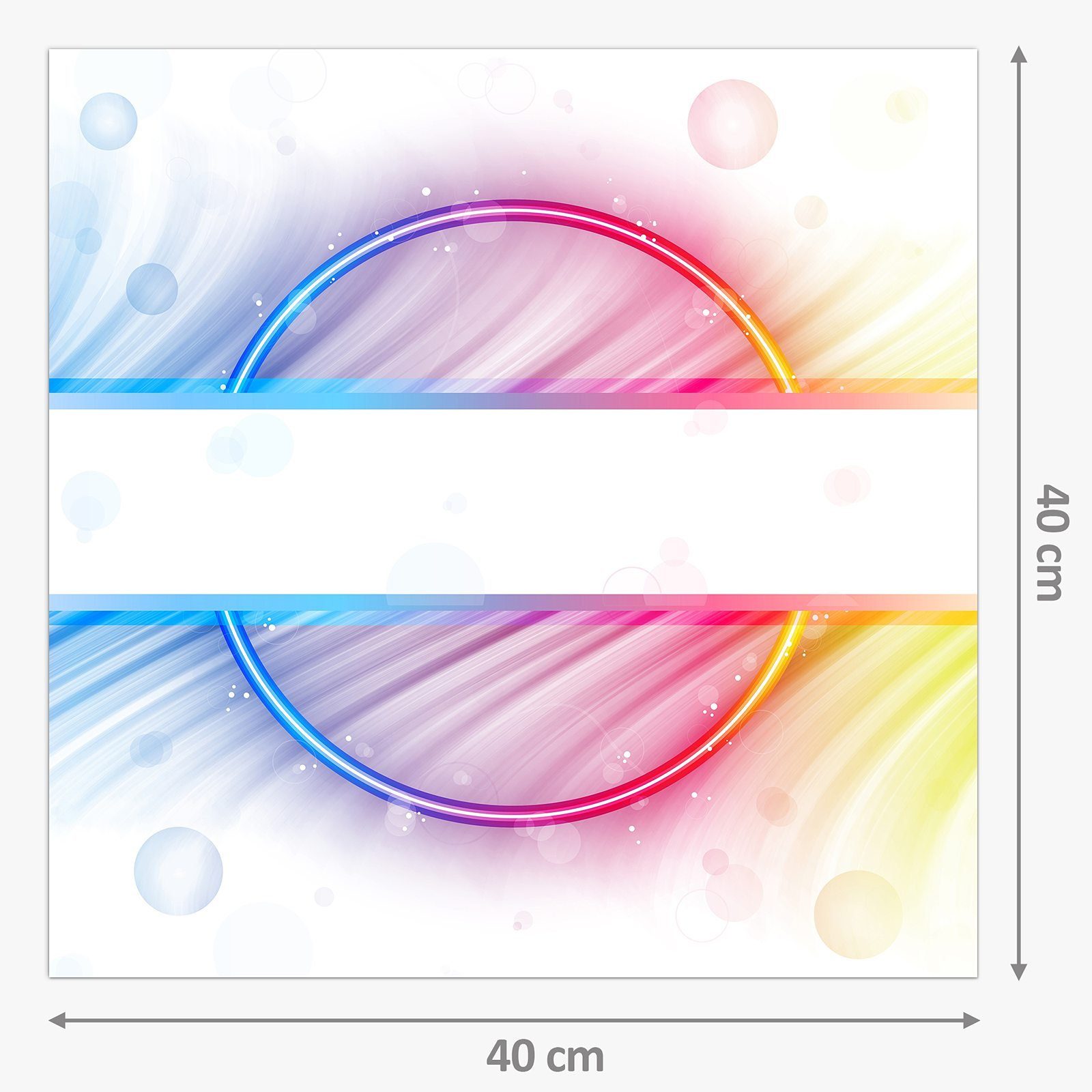 Zirkel Küchenrückwand Glas Regenbogen Primedeco Spritzschutz