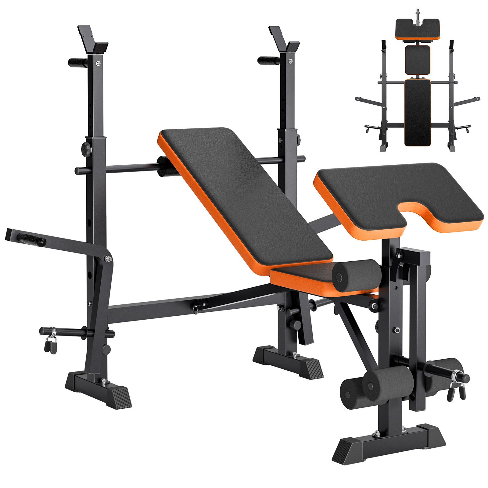 NAIMP Hantelbank Einstellbare Beinpresse, Neigungsbrett, Sitz und Pedal für Home Gym