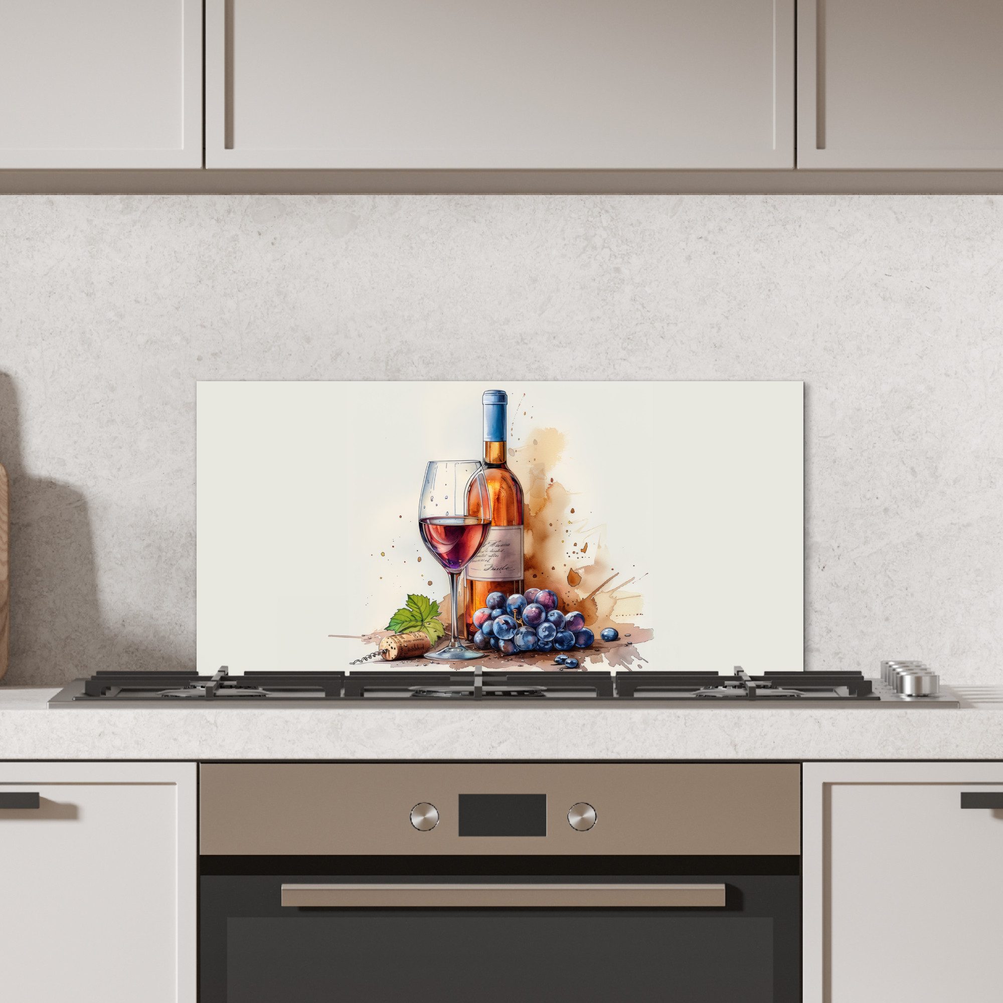 MuchoWow Küchenrückwand Roséwein - Glas - günstig online kaufen