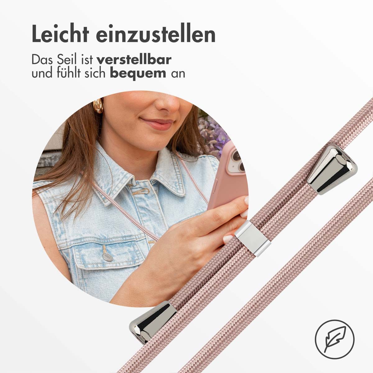 imoshion Handyhülle imoshion SilikonHülle mit Band Samsung Galaxy A16 - Sand Pink – Bild 4 von 5