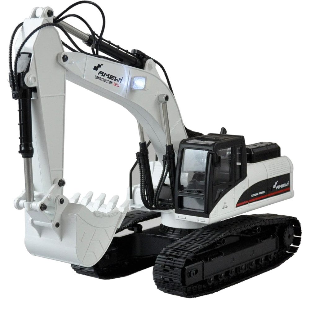 RC-Bagger 22415 G704E - Vollmetall Bagger - weiß