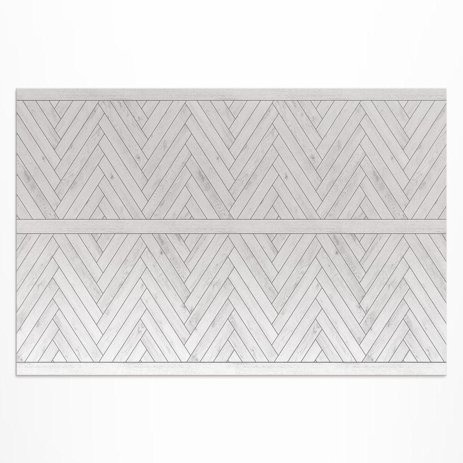 Tulup Vinylteppich Fischgrät Bretter, Grau Vinylboden, Textil Vinylteppich für Garten, Höhe: 225 mm