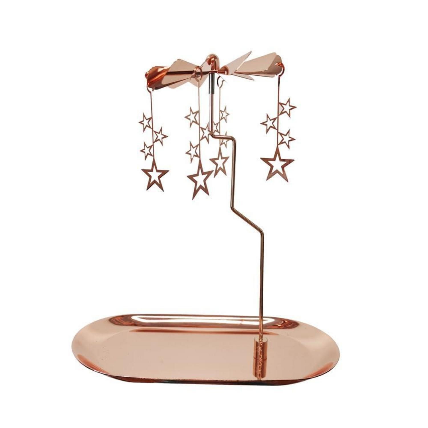 LuxusKollektion Teelichthalter Kerzenhalter Karussell Roségold Stern (1 St)