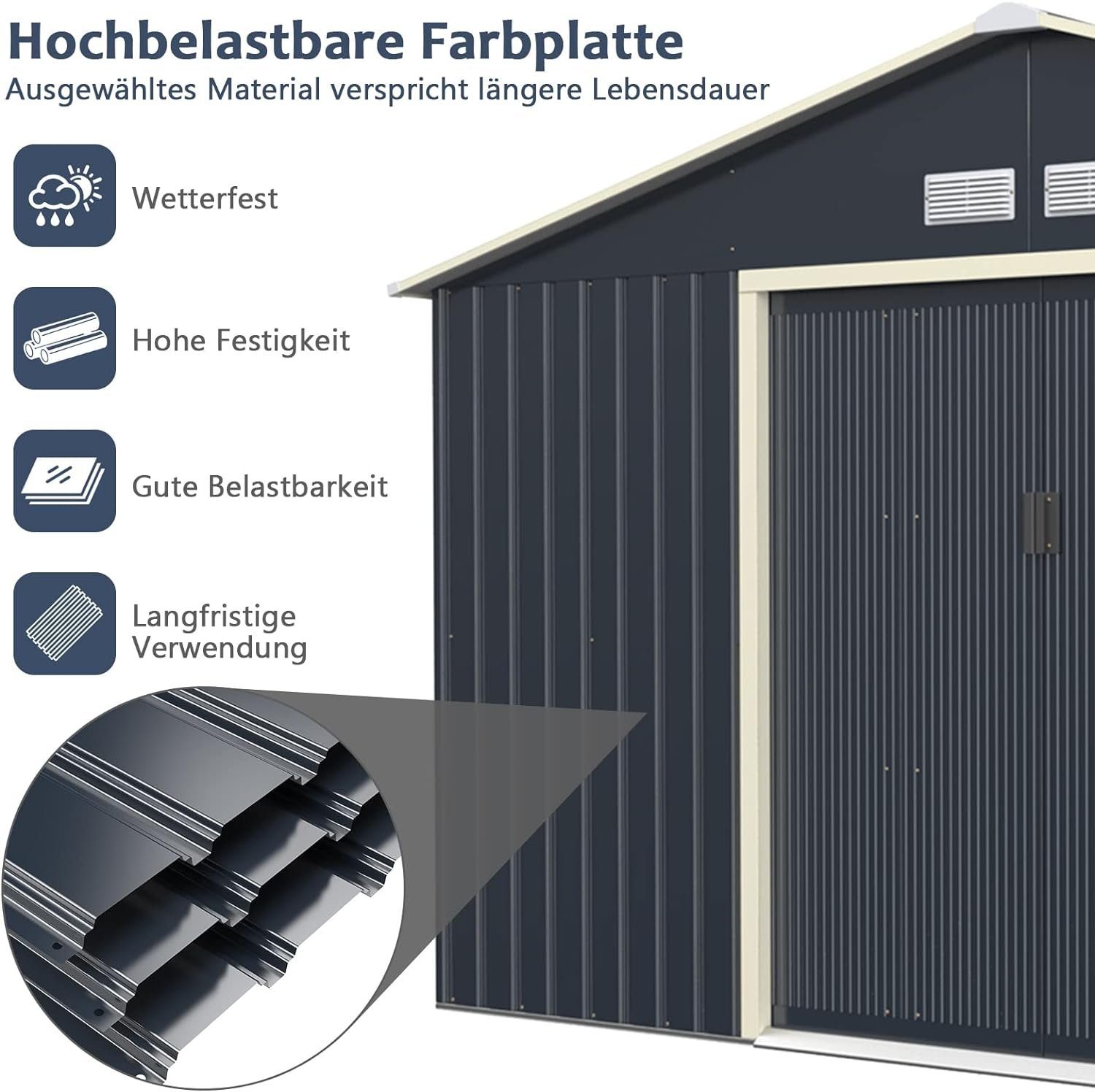 KOMFOTTEU Gerätehaus 8,67, 4 Lüftungsfenster & günstig online kaufen