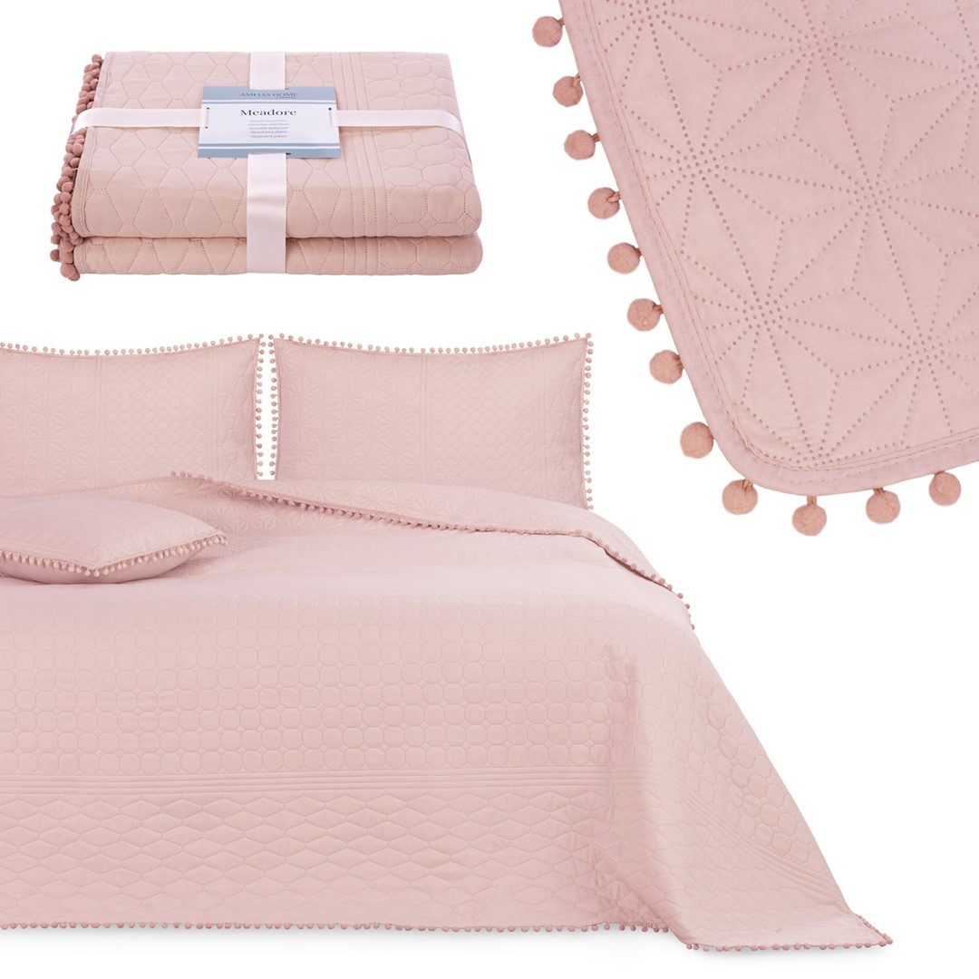 texpot Tagesdecke Wohndecke Pompons und Steppung Wendefunktion günstig online kaufen