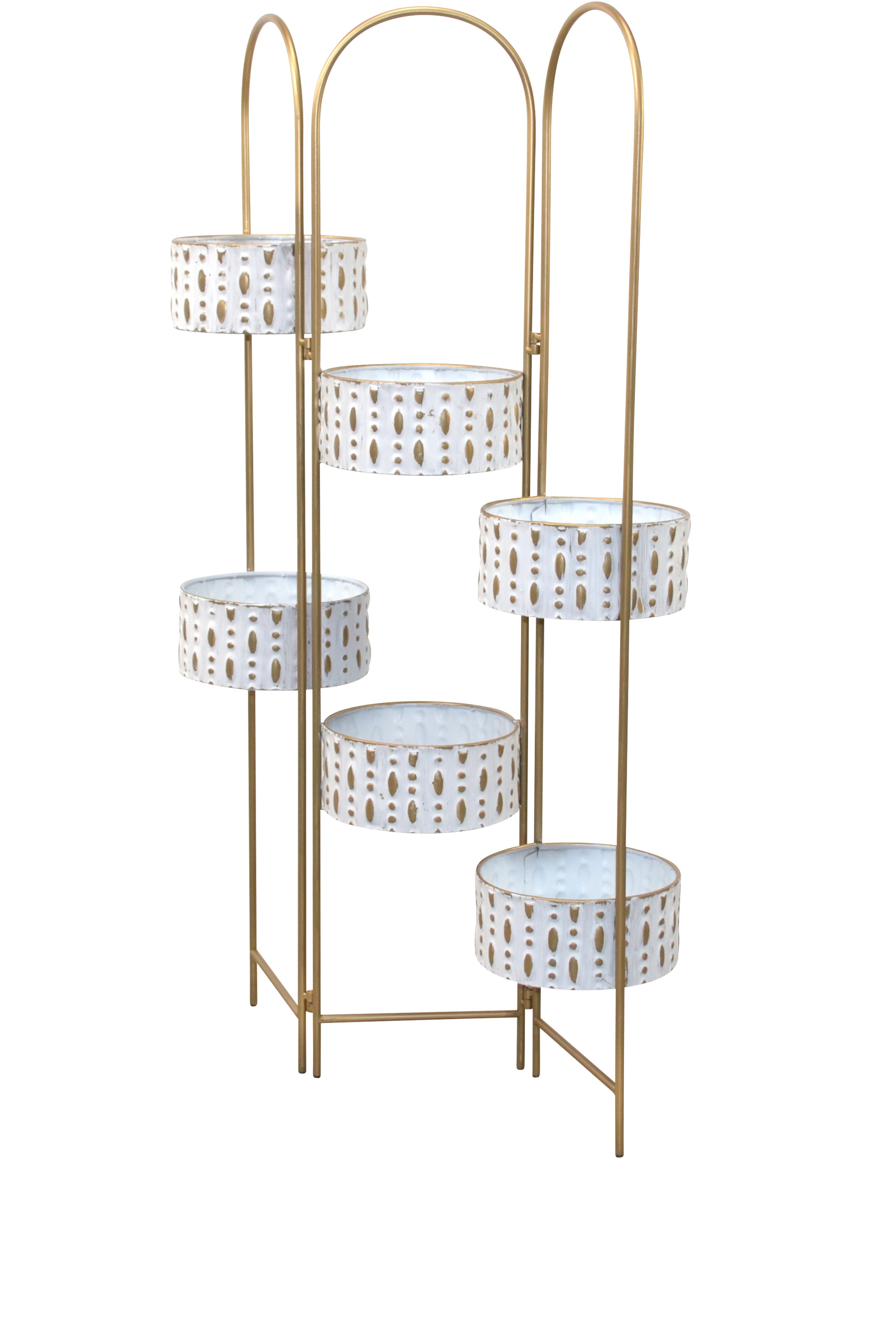 moebel-direkt-online Paravent Blumenständer 110cm, individuell stellbar, mit 6 Blumenhalterung