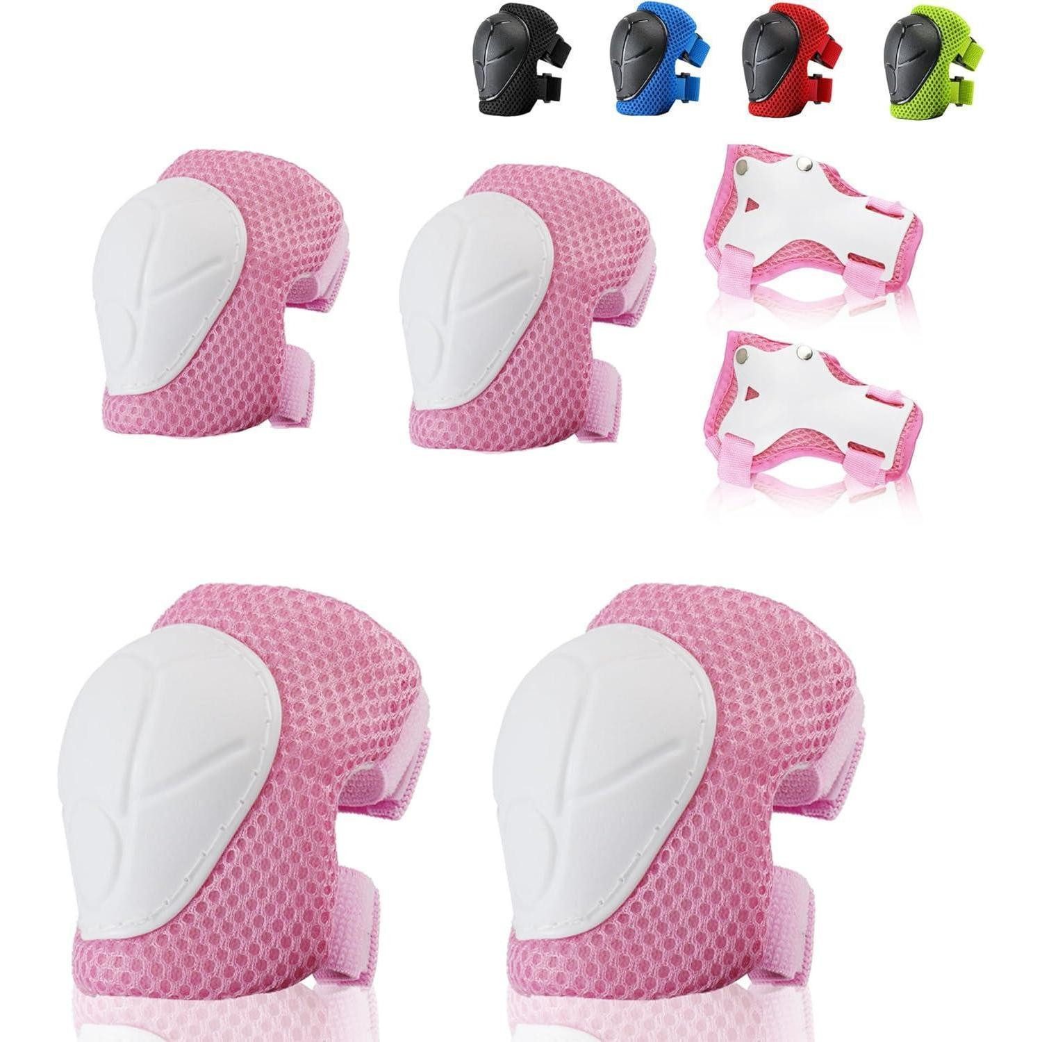 Protektoren-Set Knieschoner Kinder Verstellbar Protektoren Set S 3-8 Jahre Rosa
