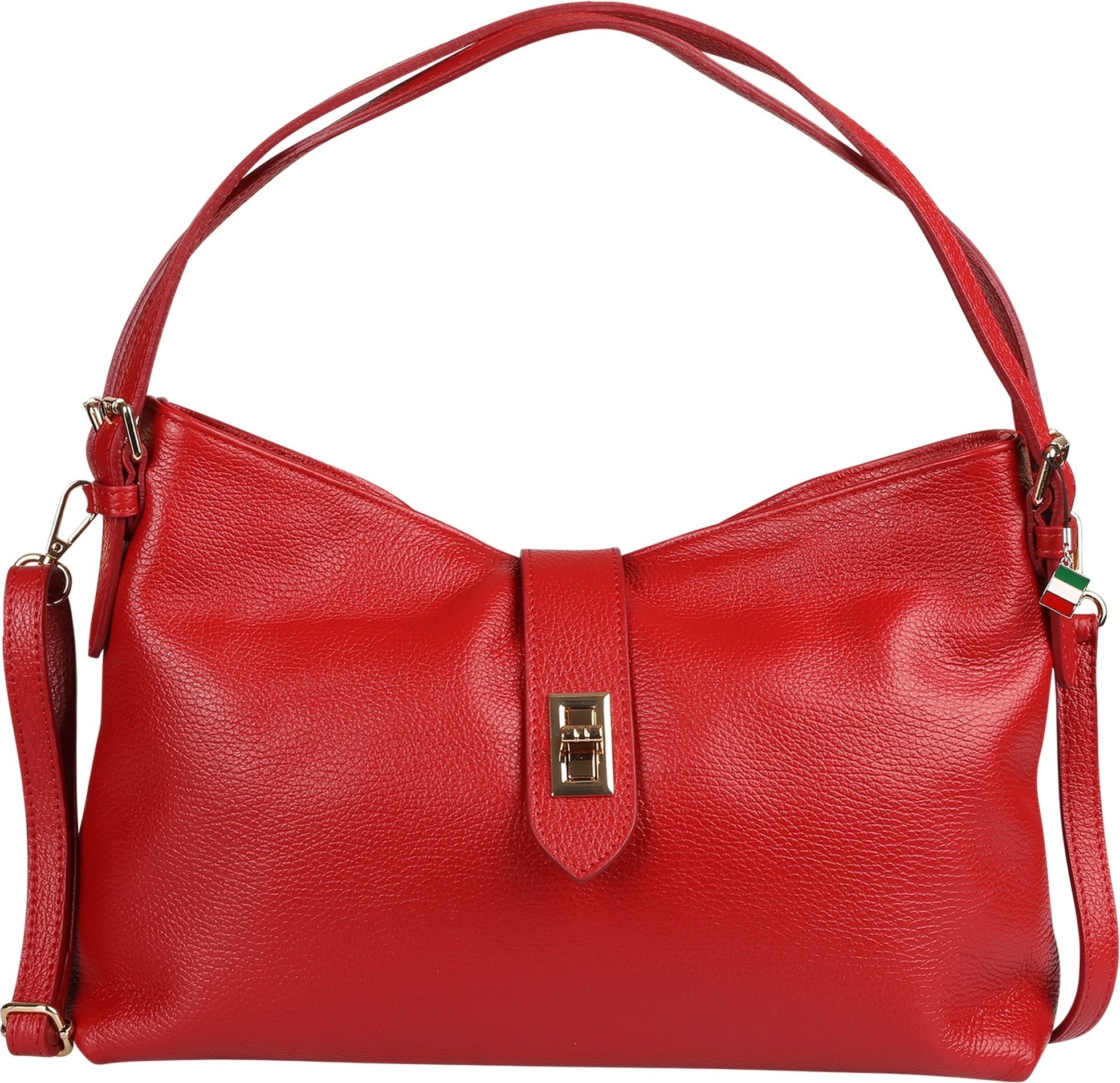 FLORENCE Schultertasche Florence Damen Schultertasche Leder (Schultertasche), Damen Schultertasche Leder, dunkelrot ca. 37cm x ca. 25cm hoch