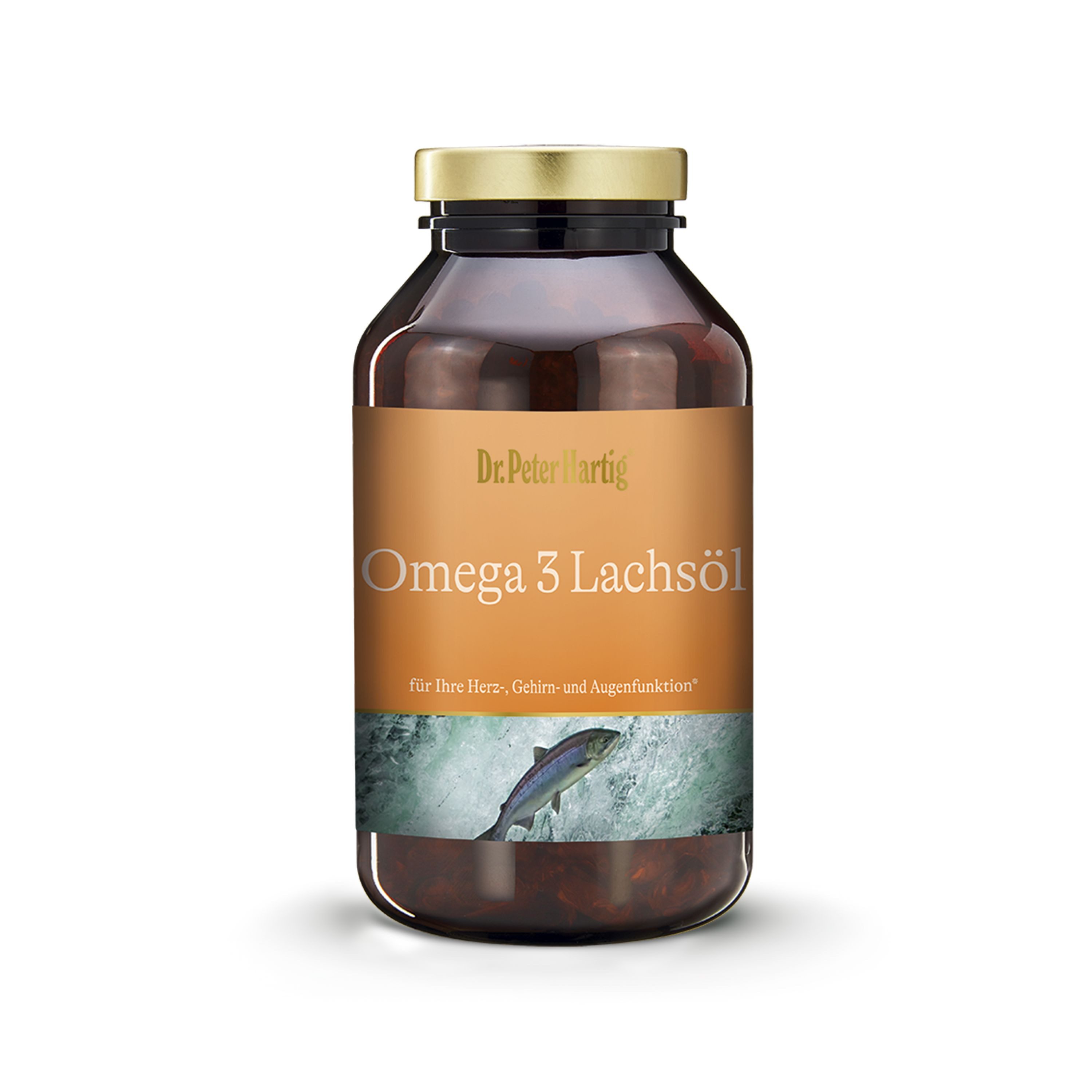 Dr. Peter Hartig Omega 3 Lachsöl, für Herz, Augen, Gehirn, Fettsäuren, EPA, DHA, Kapseln, 250 Kapseln, 4-Monats-Vorrat, à 340 g, Omega 3 Lachsöl 250 Kapseln EPA DHA Vitamin E