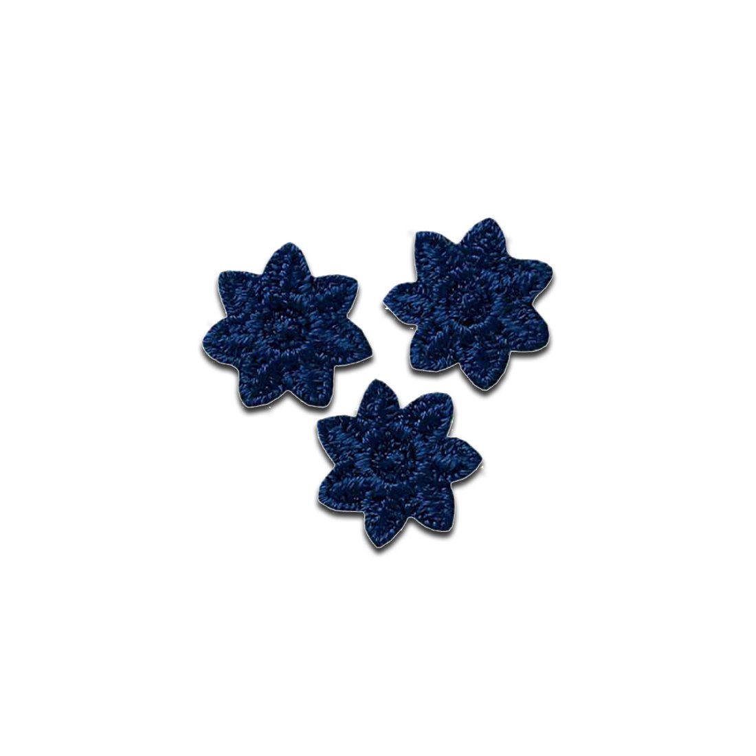 Mono-Quick Aufnäher Bügelbild, Aufbügler, Applikationen, Patches, Flicken, zum aufbügeln, PES, NY, RY, 3 Sternchen blau - Größe: 1,5 x 1,5 cm