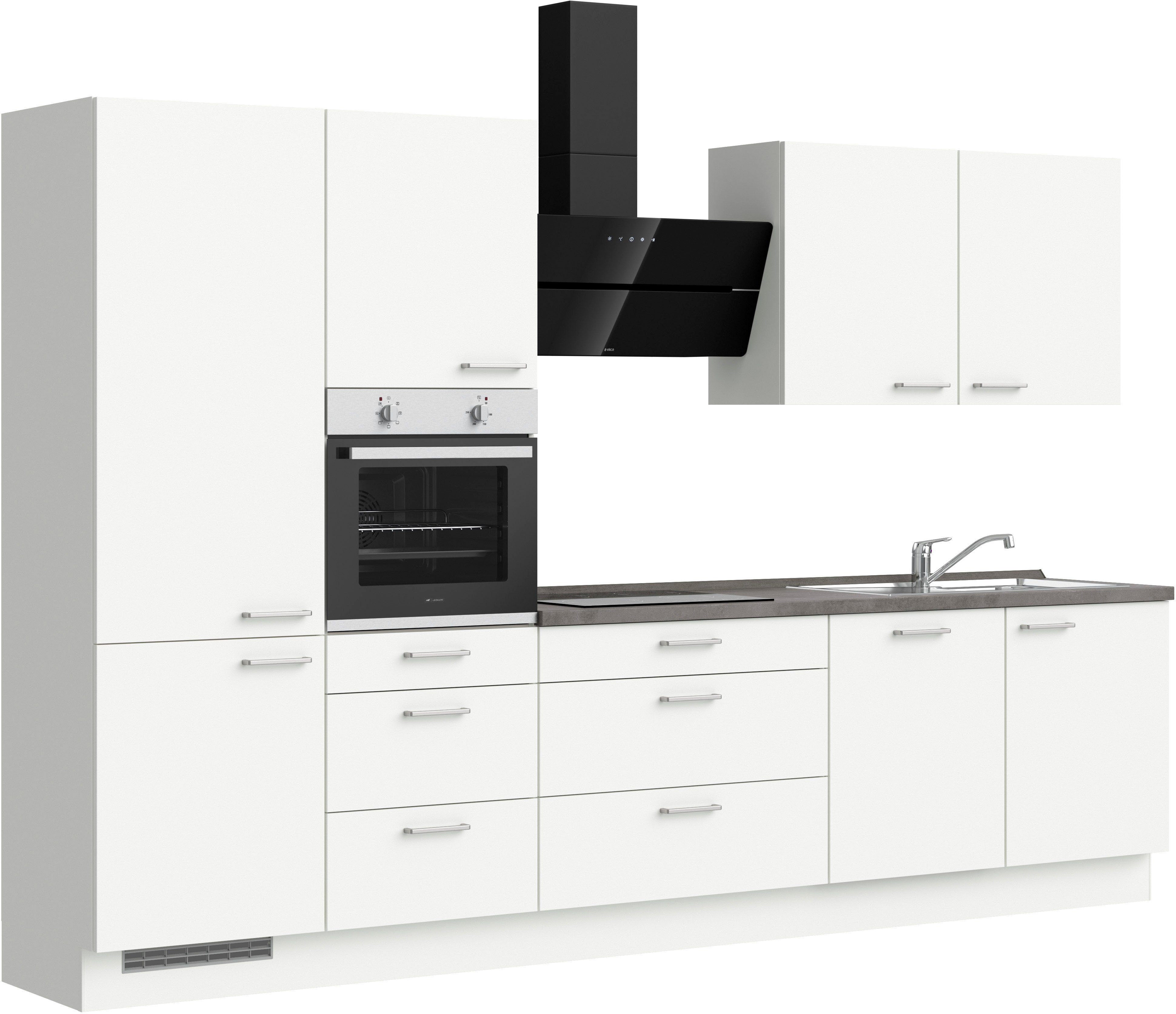 nobilia® Küchenzeile "Touch II", NEU: individuell anpassbar mit gratis Profi-Beratung, vormontiert, Breite 330 cm, Ausrichtung wählbar, wahlw. mit E-Geräten