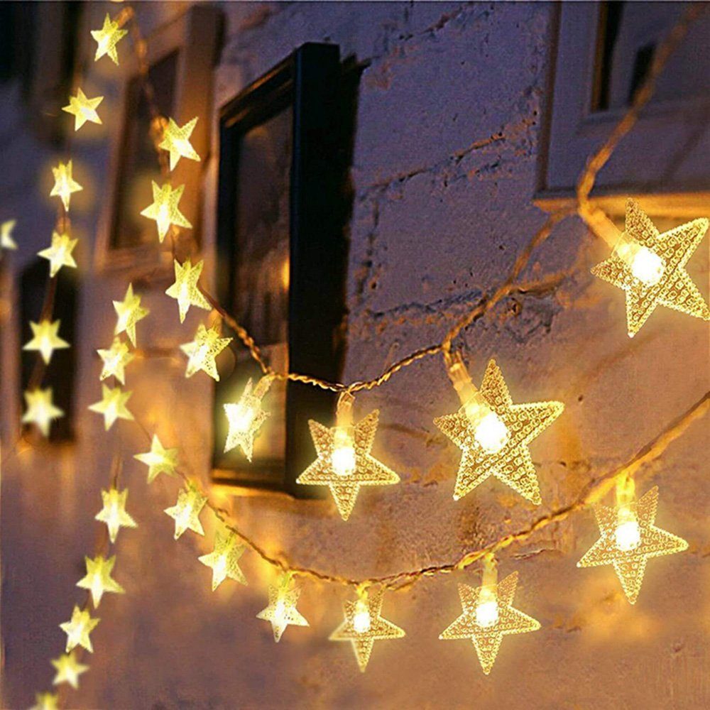 Sternenlichter, 4,5m, DAYUT Weihnachtsdekoration Lichterkette, LED-Lichterkette