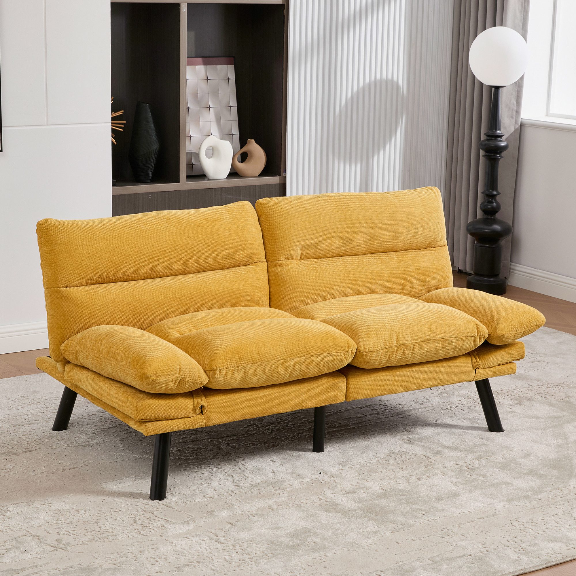 OKWISH Sofa Loungesofa, mit verstellbarer Rückenlehne, luftdurchlässiger Sitzfläche und Metallbeinen