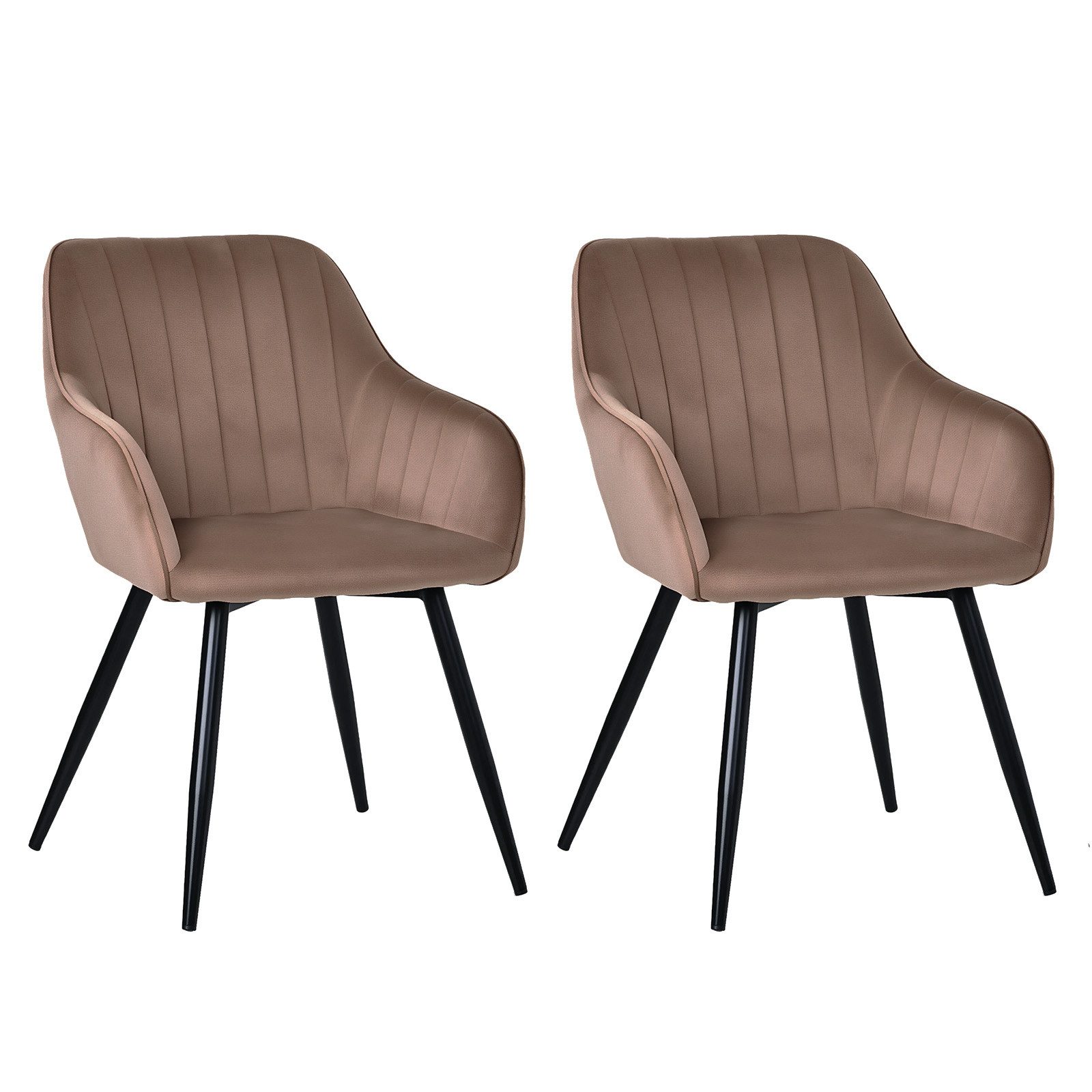 HOMAVO Esszimmerstuhl YZ5 Set 2 Stück in Samt mit Armlehnen-modernen Design günstig online kaufen