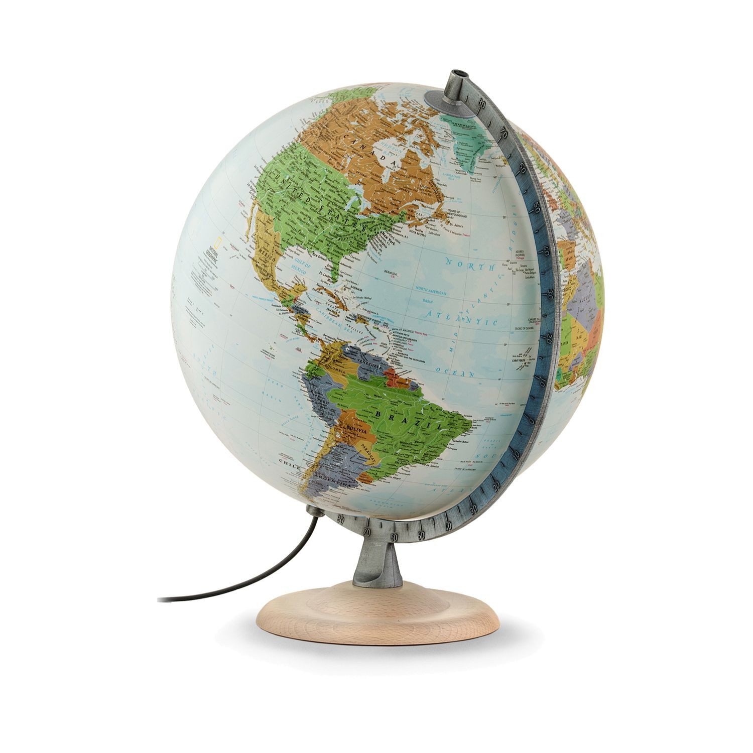 Räthgloben Globus National Geographic Silver / Gold Leuchtglobus 30 cm