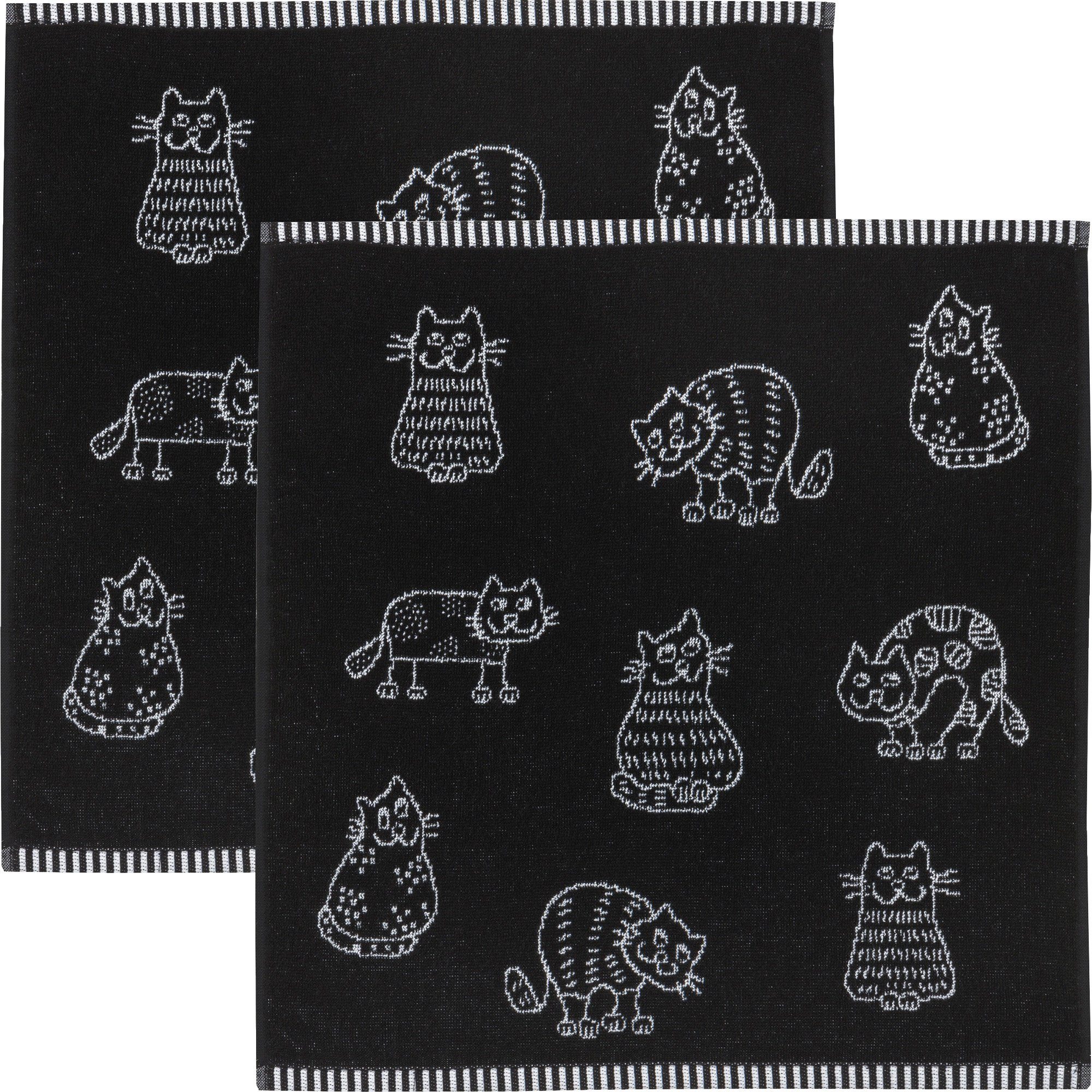 Kracht Geschirrtuch Frottier-Geschirrtuch 2er-Pack, Baumwolle Motiv günstig online kaufen