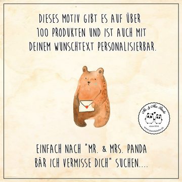 Mr. & Mrs. Panda Windlicht Bär Vermissen - Schwarz - Geschenk, Verreist, Freund, Windlicht aus G (1 St), Matteffekt