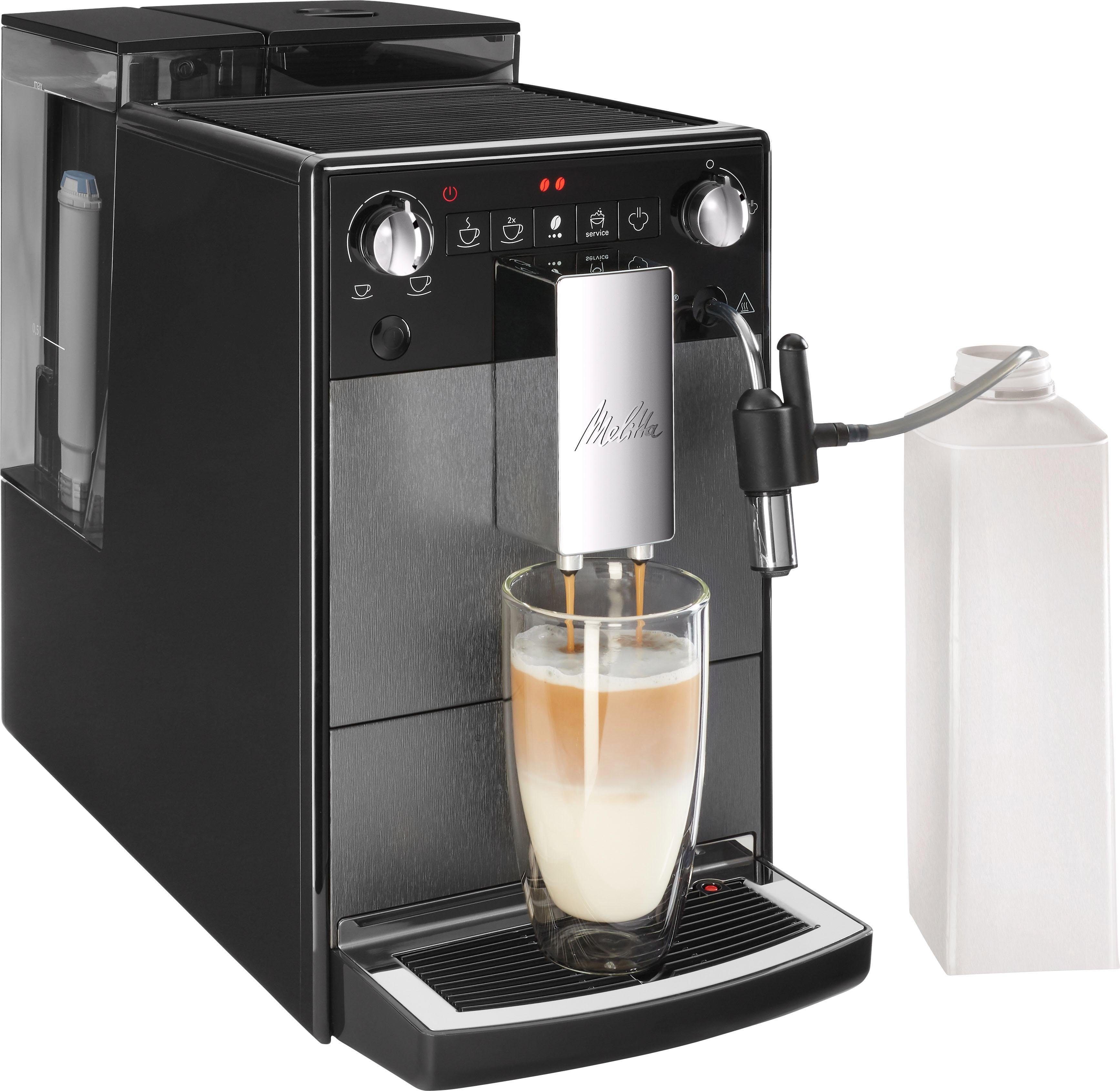 Melitta Kaffeevollautomat Avanza® F270-100 Mystic Titan, Kompakt, aber XL Wassertank & XL Bohnenbehälter, Milchschaum-System