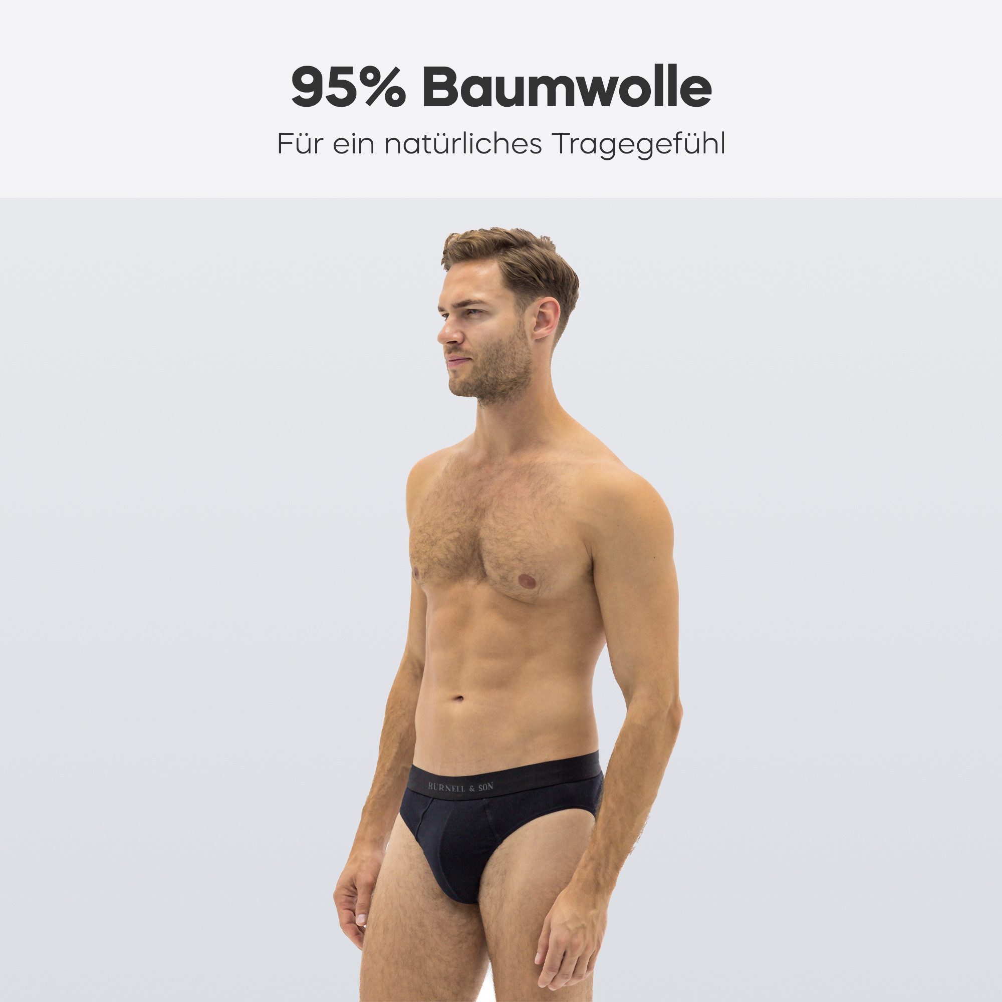 Burnell & Son Slip Herren Unterhosen aus Baumwolle (Packung, 5-St., 5er-Pack) Männer Unterwäsche mit elastischem Komfortbund – Bild 2 von 5
