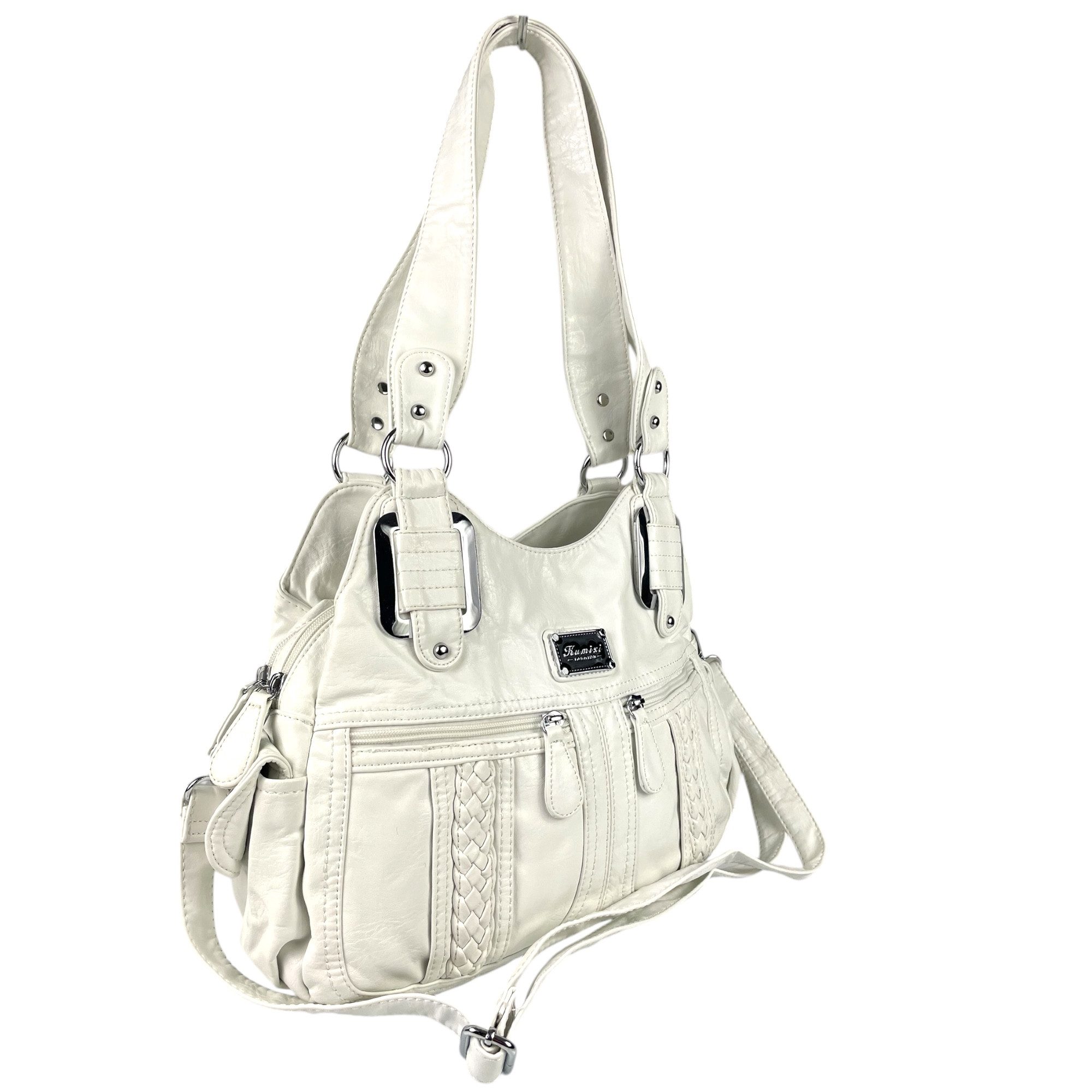 Taschen4life Schultertasche mittelgroße Damen Handtasche mit Fächern 0038, 2 Hauptfächer, mehrere kleine Fächer, abnehmb. Trageriemen – Bild 2 von 5